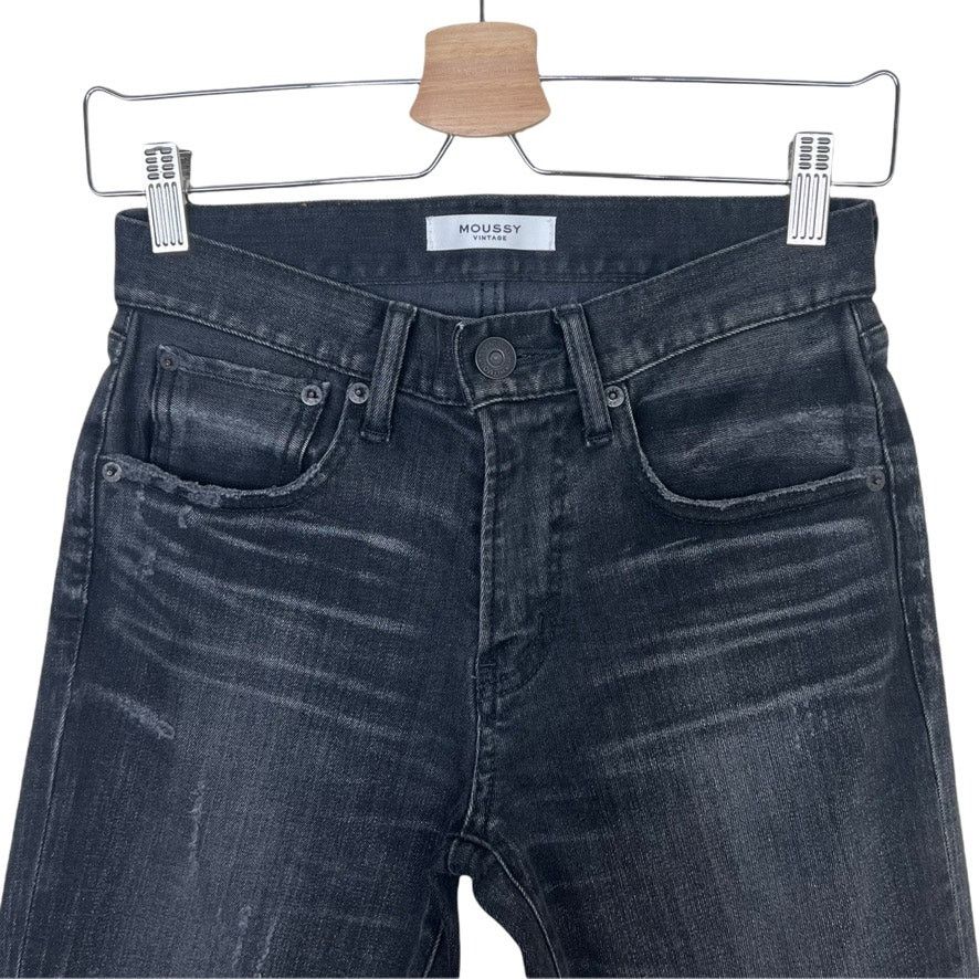 MOUSSY Moussy Vintage Cropped Black Skinny Jeans Size 24 Size 24" / US 00 / IT 34 - 2 Thumbnail