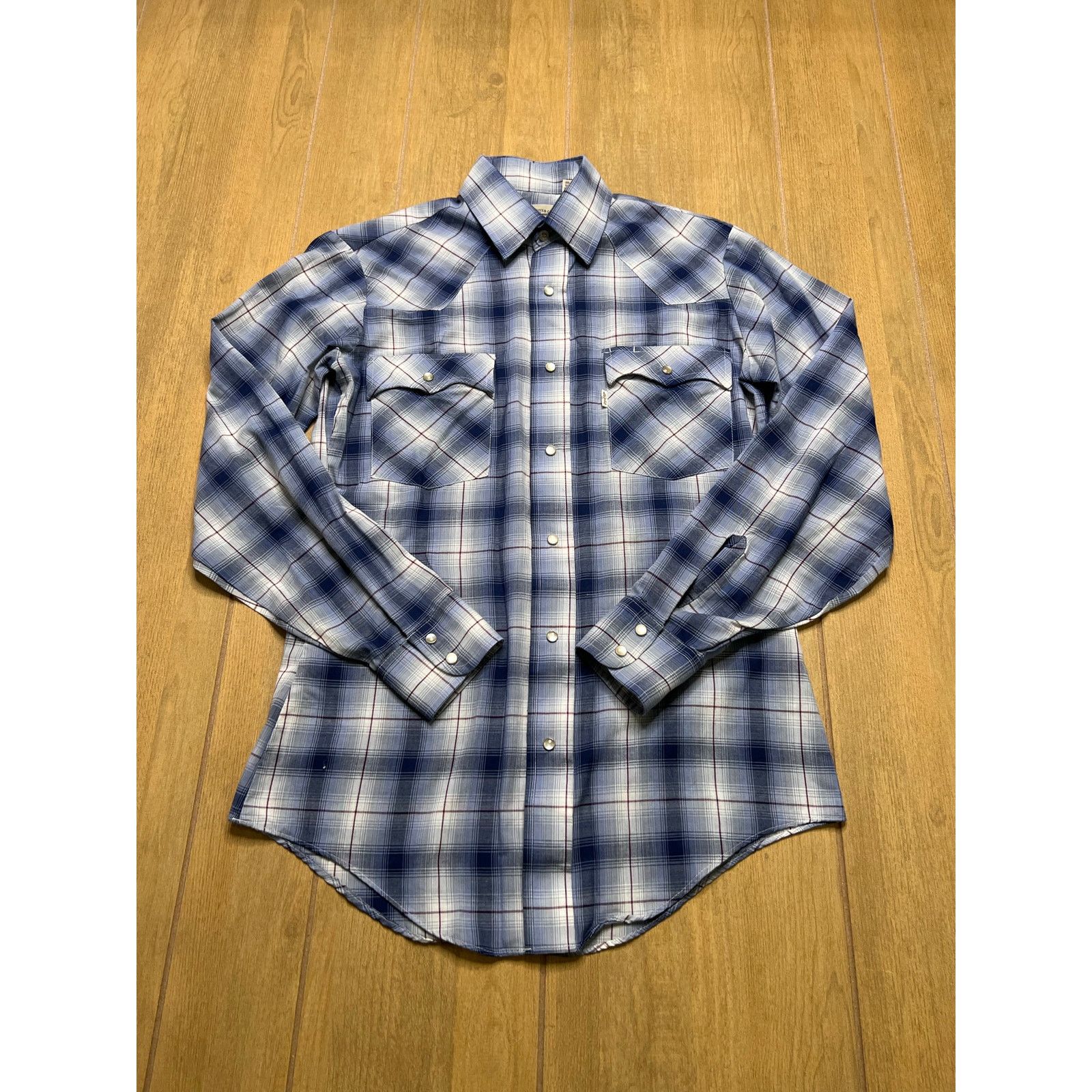 Levi's Vintage Levi’s Western Plaid Pearl Snap Shirt Blue Mens S Size US S / EU 44-46 / 1 - 2 Thumbnail
