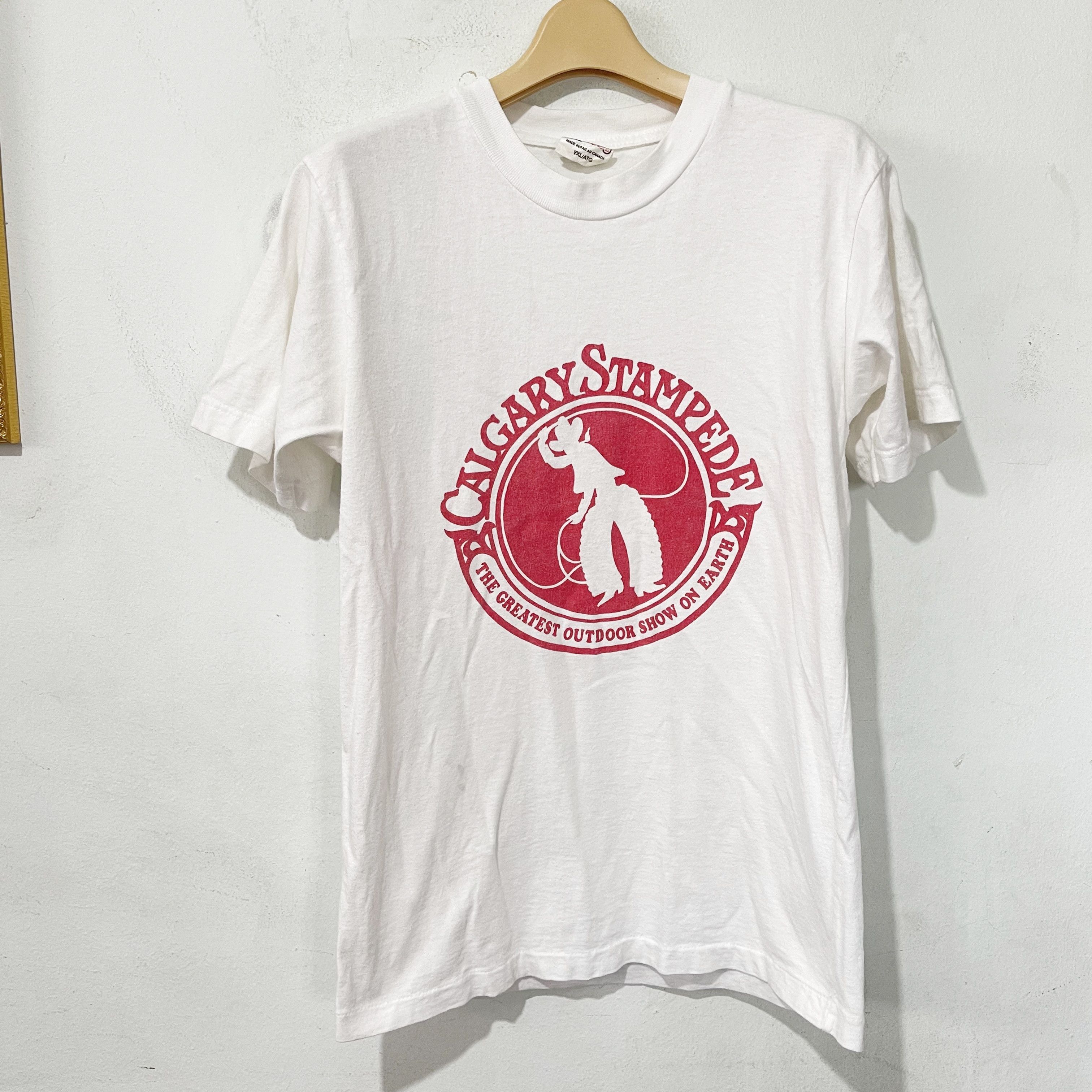 Vintage Vintage 90s Calgary Stampede Rodeo T-Shirt Size US S / EU 44-46 / 1 - 1 Thumbnail