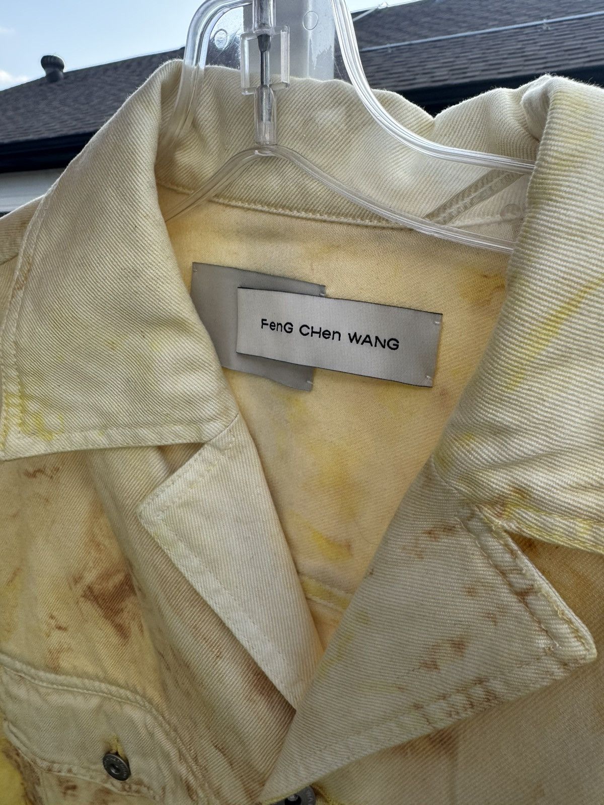 Feng Chen Wang Feng Chen Wang Marbled Denim Shirt Yellow/Brown Oversized Size US L / EU 52-54 / 3 - 2 Thumbnail