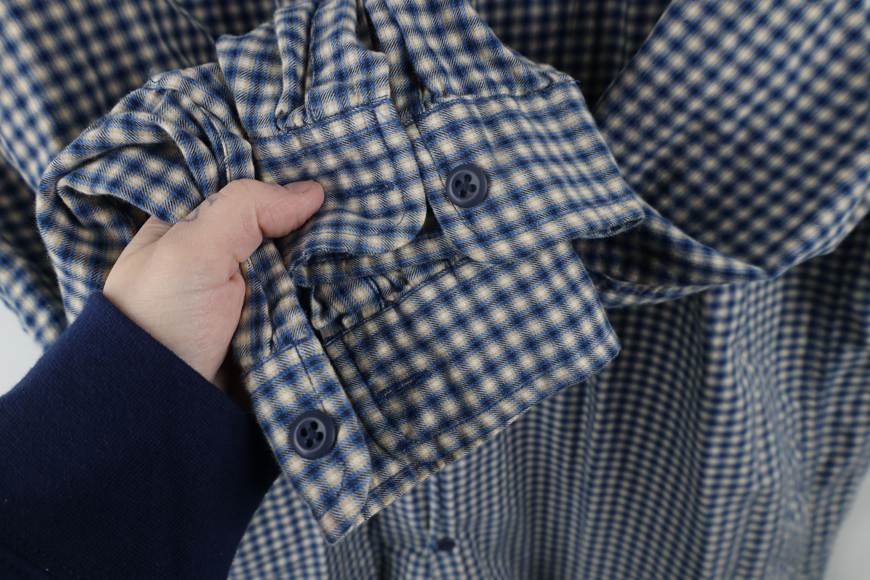 Nautica × Vintage Vintage 90s Nautica Flannel Collared Button Shirt Plaid Size US XL / EU 56 / 4 - 7 Thumbnail