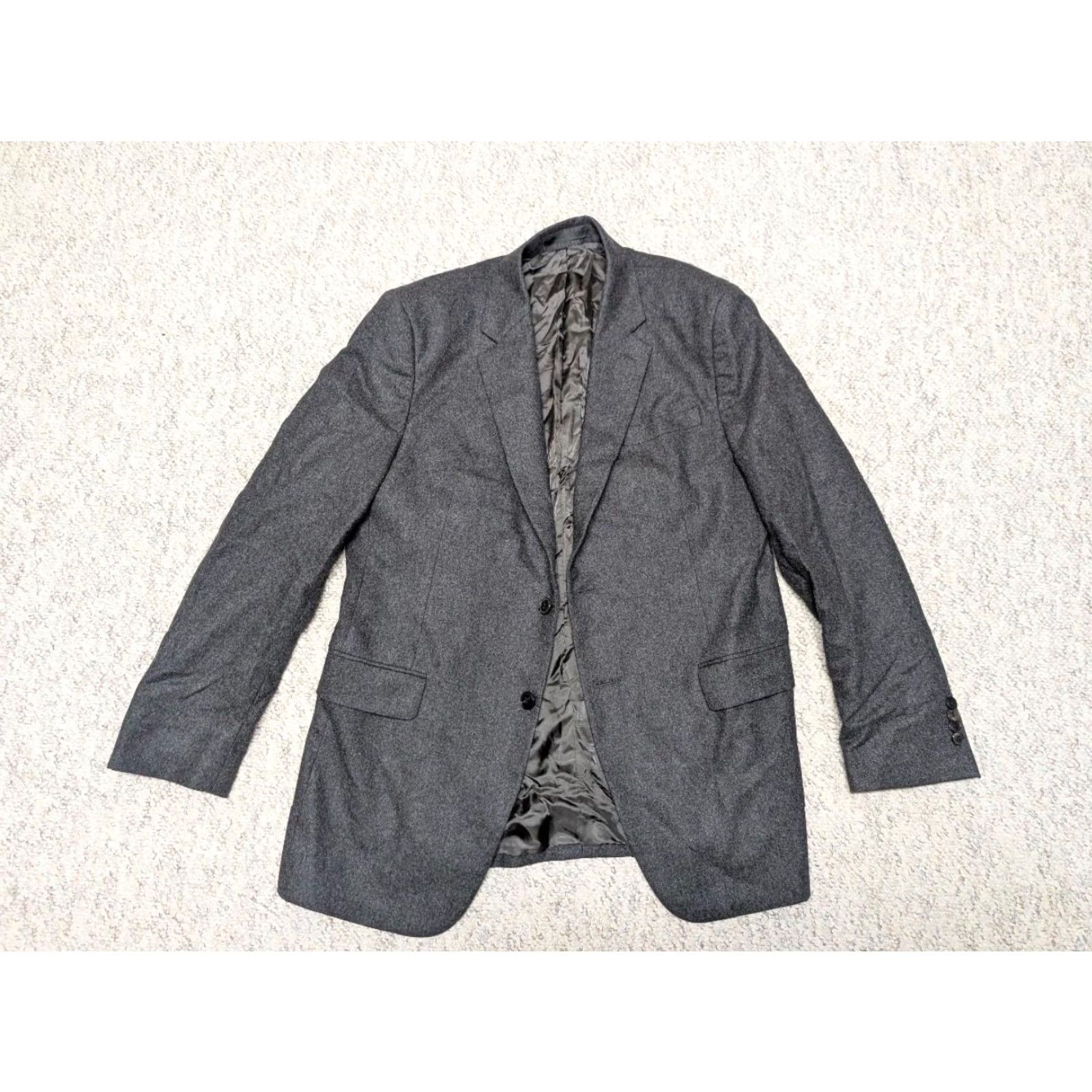 Valentino Valentino Blazer Jacket 40R Gray Flannel Wool Cashmere Blend Men 40R Notch Lapel Double-Vented Two-Button Solid 90% Wool 10% Cashmere Italy Vintage? Size 40R - 3 Thumbnail