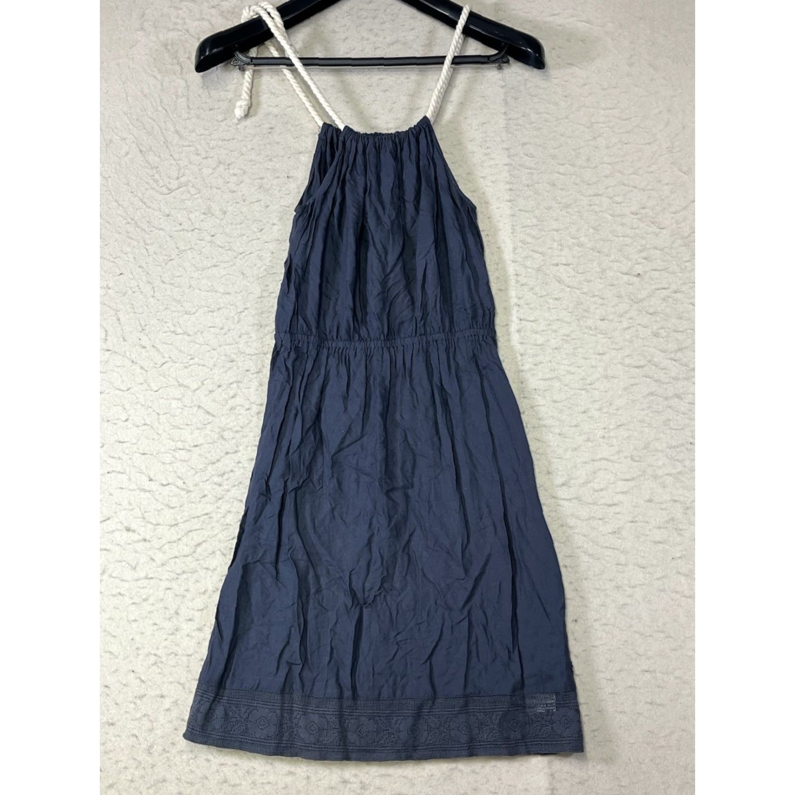 Vintage Roxy Dress Sundress XS Blue Cord Straps Sleeveless Short Casual Travel Women Regular Spring Summer Size XS / US 0-2 / IT 36-38 - 2 Thumbnail