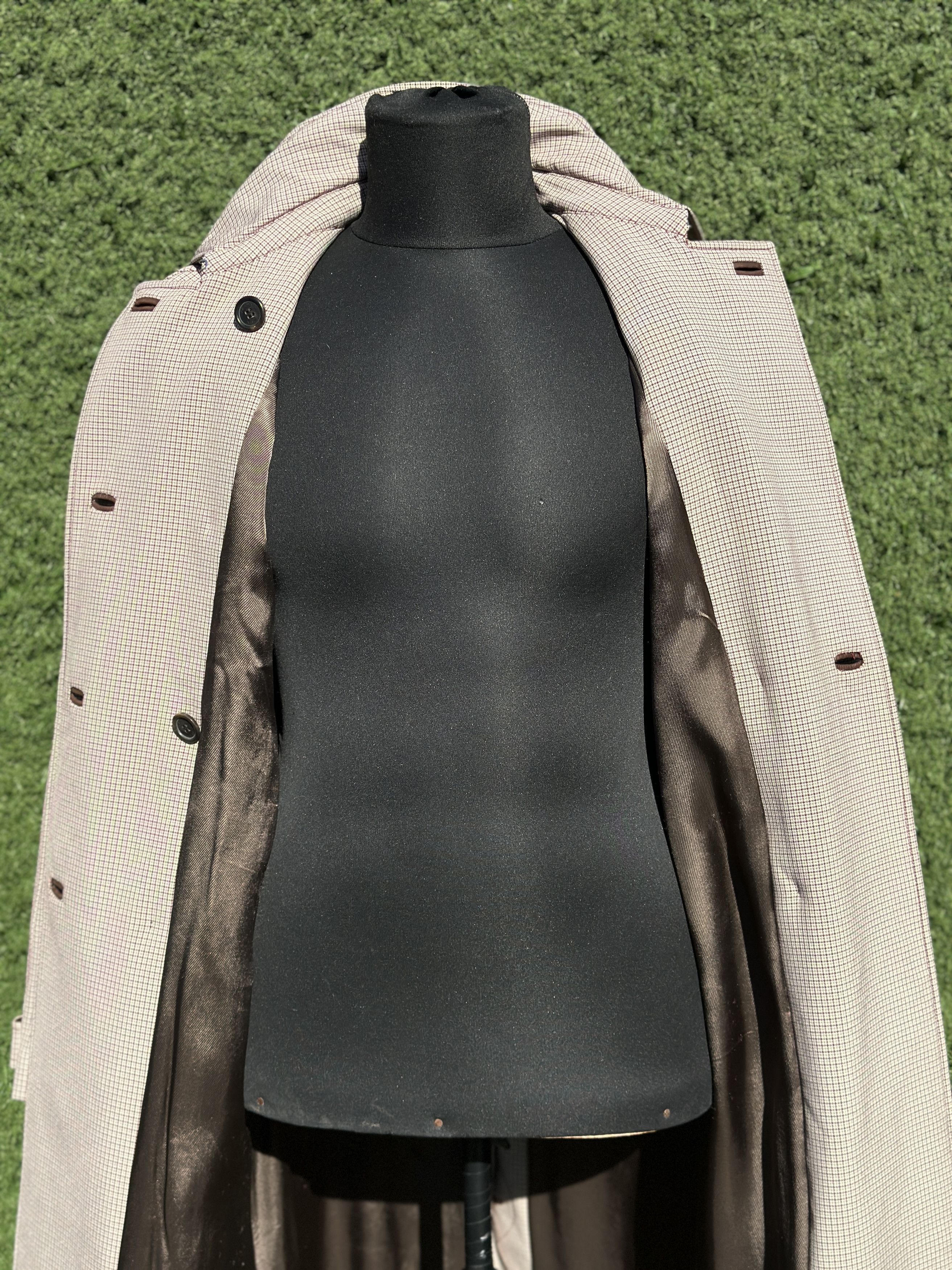 Prada Prada Check Stretch Trench Coat Leather Detail Italy Size 40 Size S / US 4 / IT 40 - 12 Thumbnail
