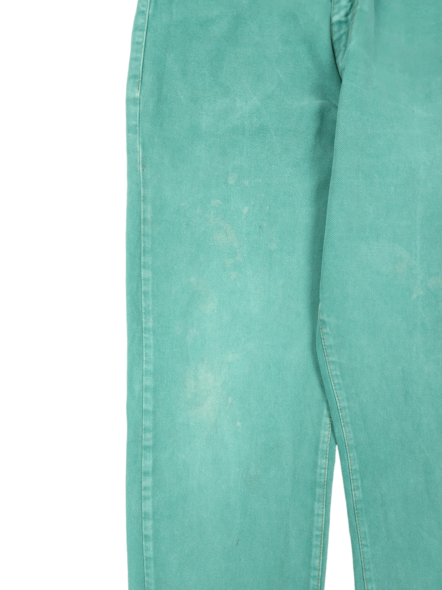 Japanese Brand × Vintage 💎 Size 33/30 Loose Straight Green Blue Denim Jeans Y2K Size US 33 - 7 Thumbnail