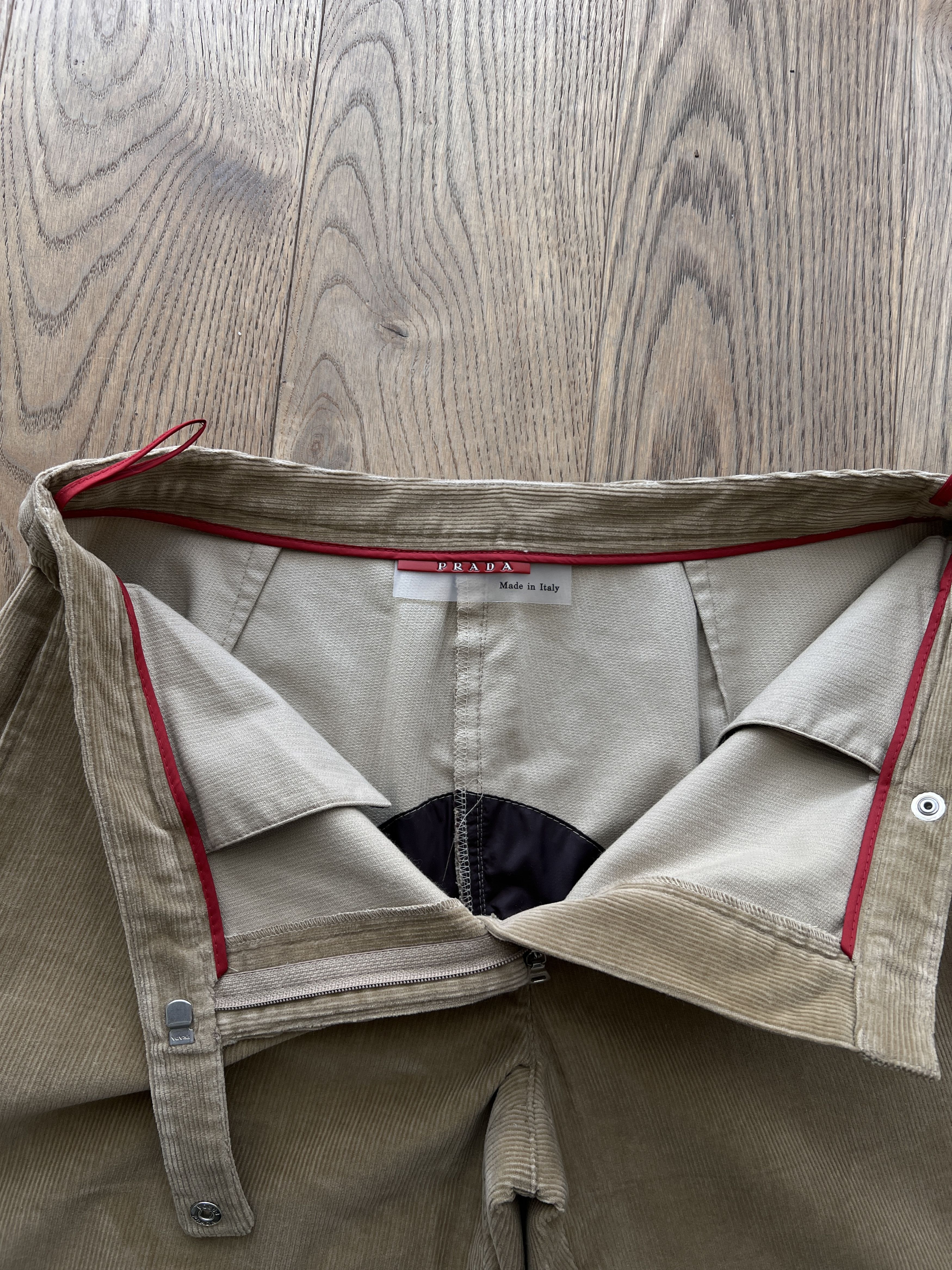 Prada Prada VTG 2000s corduroy bootcut flared pants luxury red tab Size US 31 - 19 Thumbnail