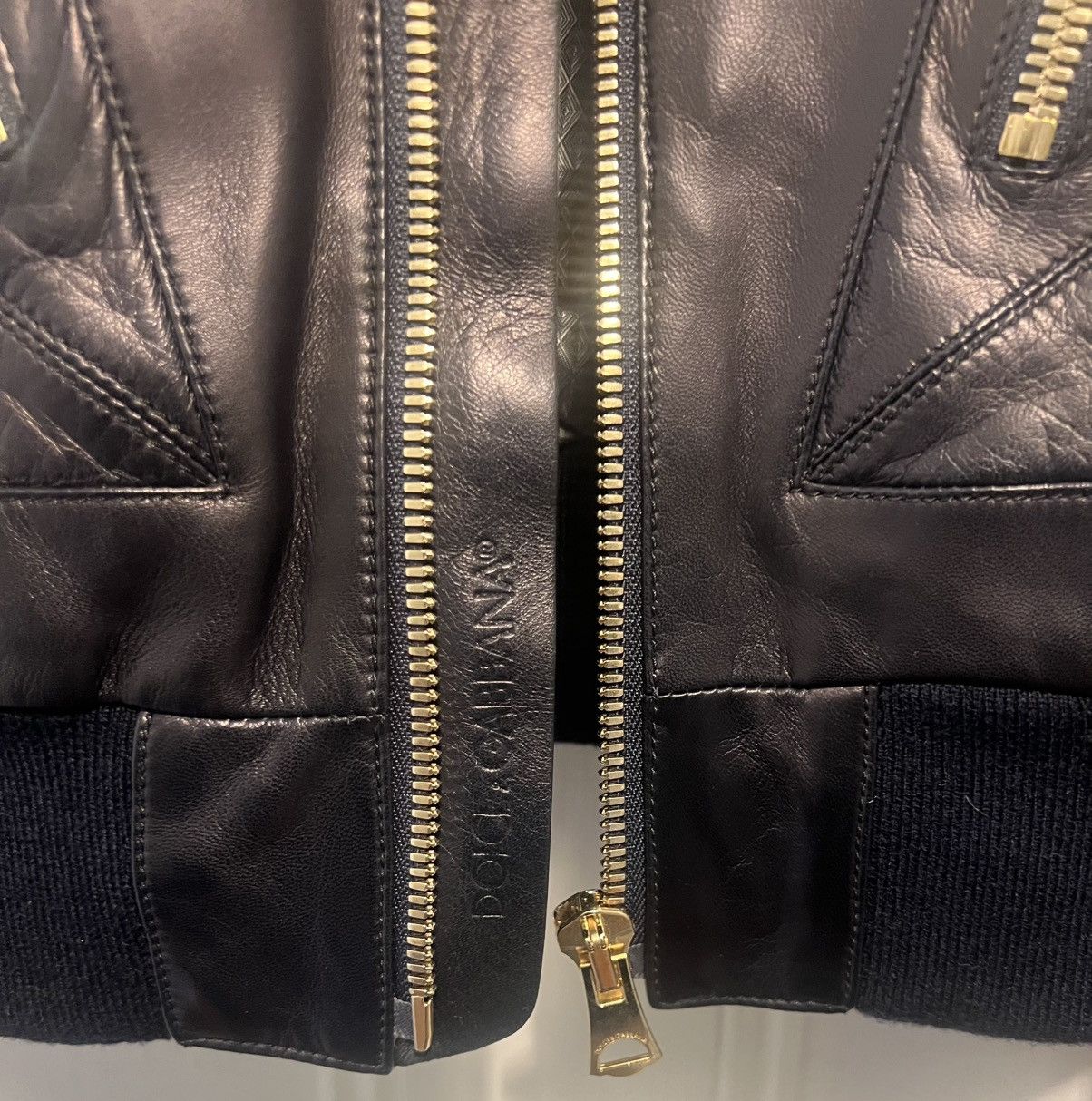 Dolce & Gabbana Authentic Dolce & Gabbana made in Italy navy leather jacket Size US XL / EU 56 / 4 - 2 Thumbnail