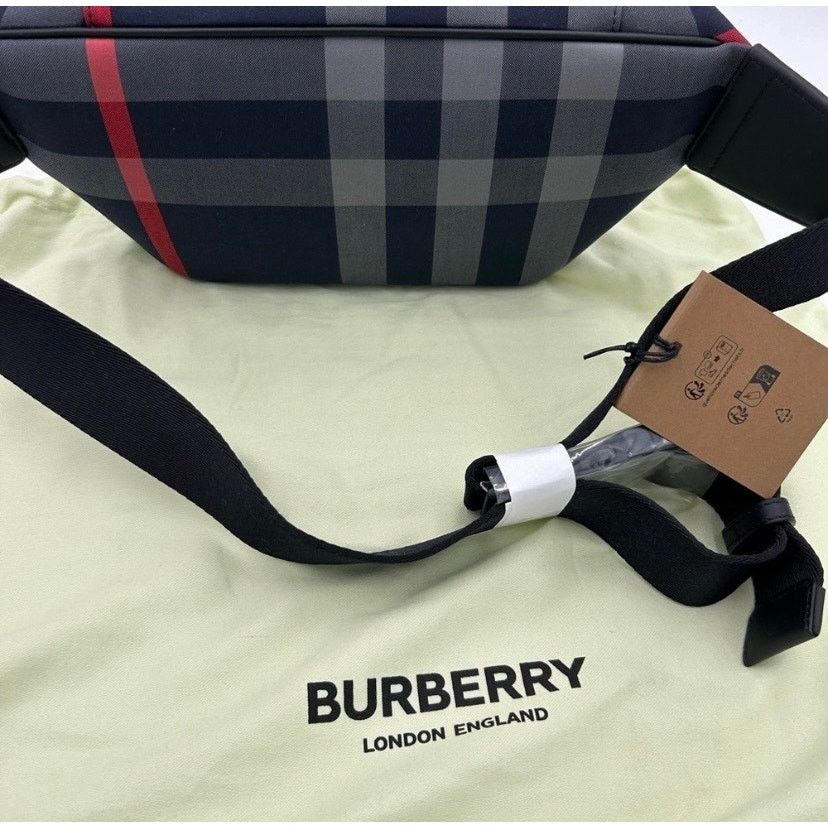 Burberry Women's Burberry Sonny check Belt bag adjustable navy blue Size ONE SIZE - 3 Thumbnail