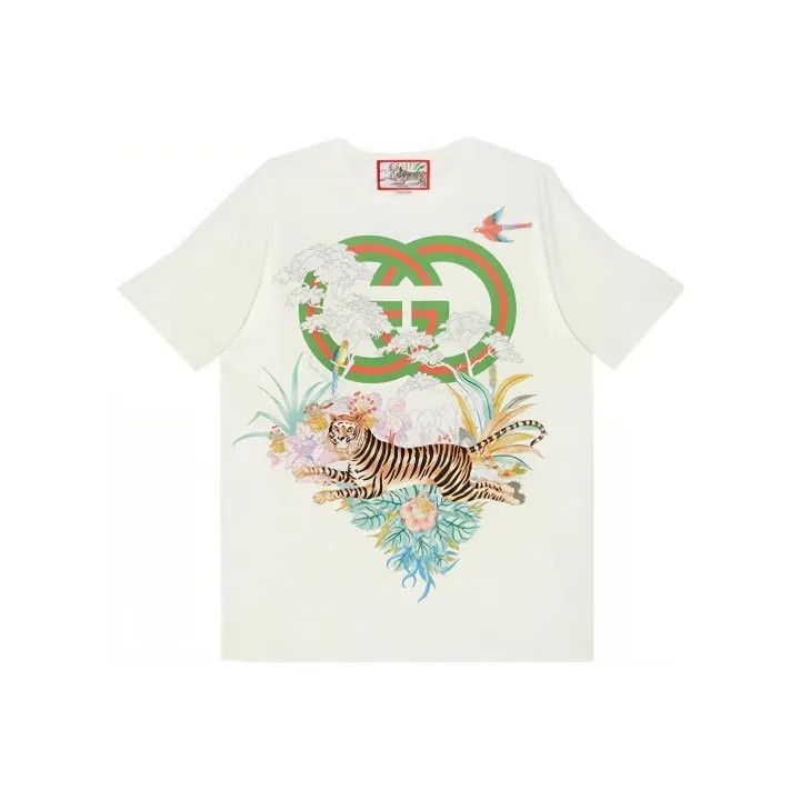 Gucci Gucci Tiger Print Loose Short Sleeve T-shirt-2507 Size XS / US 0-2 / IT 36-38 - 1 Thumbnail