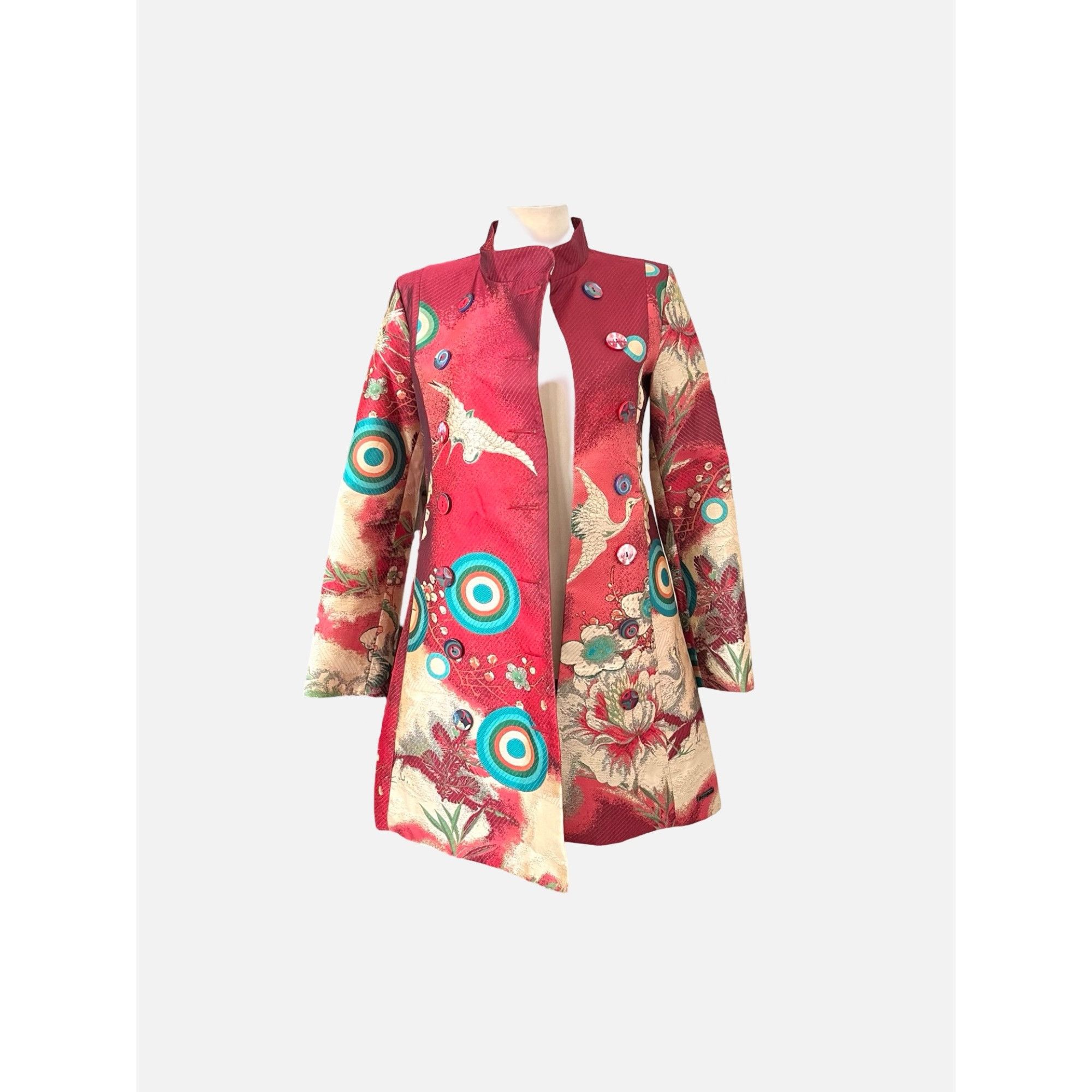 Desigual DESIGUAL size EU38 ( runs smaller) pink colorful coat Size XS / US 0-2 / IT 36-38 - 1 Thumbnail