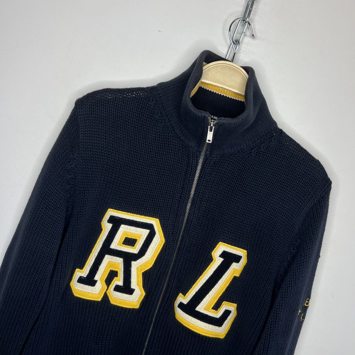 Polo Ralph Lauren × Ralph Lauren × Vintage Vintage Ralph Lauren Chunky Heavy Knit Jacket Zip Jumper Y2K Size US L / EU 52-54 / 3 - 6 Thumbnail