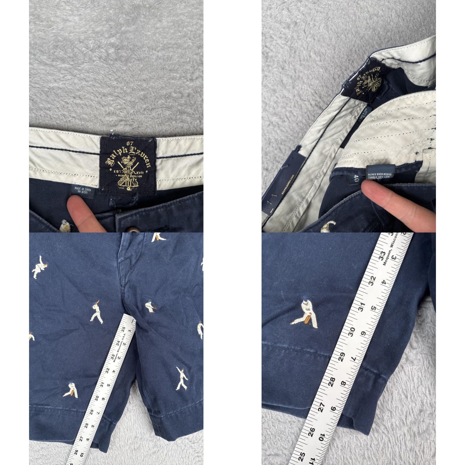Polo Ralph Lauren Polo Ralph Lauren Shorts Mens 40 Blue Chino Cricket Player Embroidered Casual Size US L / EU 52-54 / 3 - 8 Thumbnail