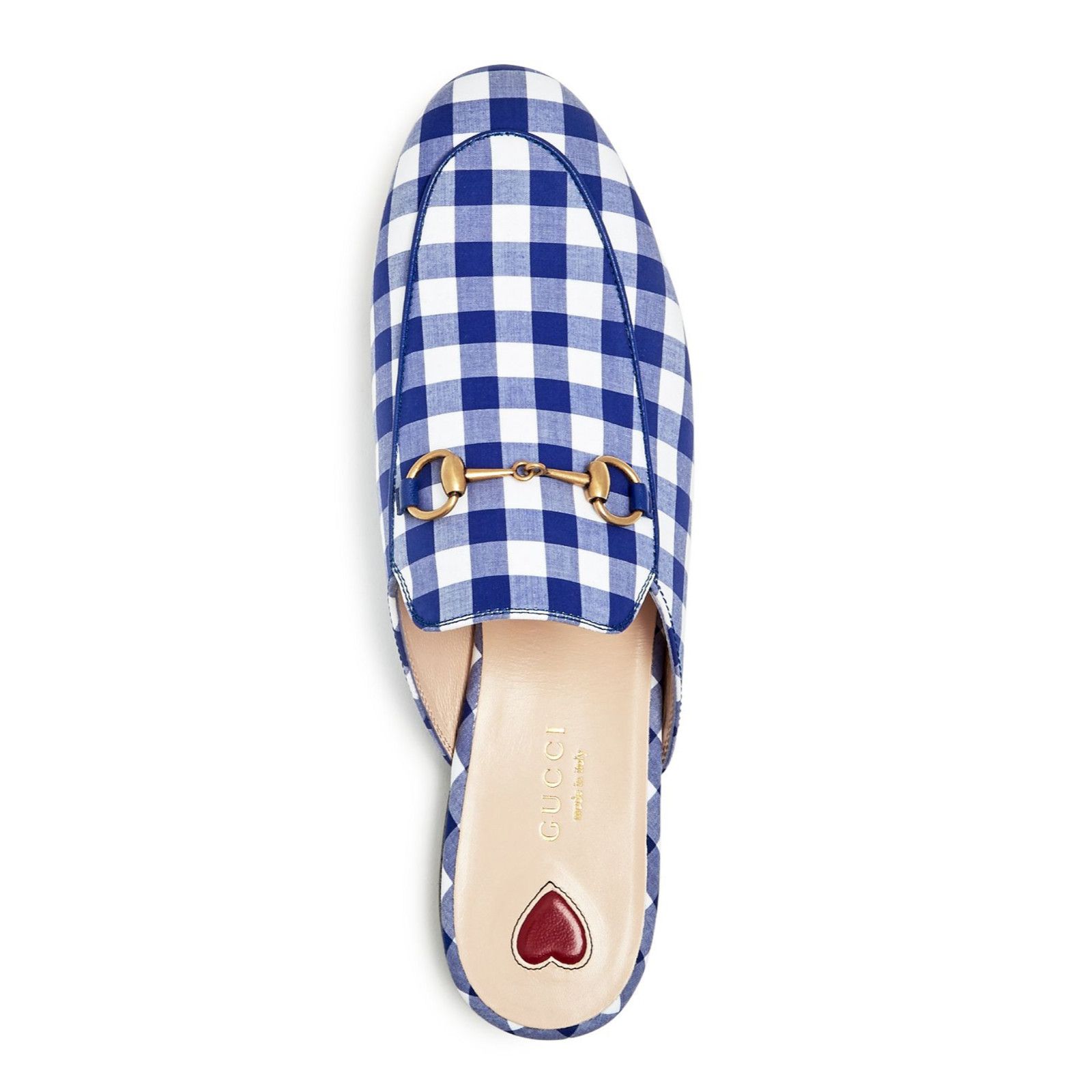 Gucci Gucci Princetown Blue White Plaid Check Slide Loafer Mule Size US 6 / IT 36 - 7 Thumbnail