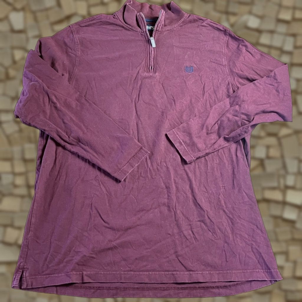 Chaps Chaps Shirt, Men's XL Tall, Maroon, Quarter Zip, Long Sleeve Shirt, Chaps, Men, XL Tall, Red, Regular Fit, Long Sleeve, Solid, Vintage: No Size US XL / EU 56 / 4 - 1 Thumbnail