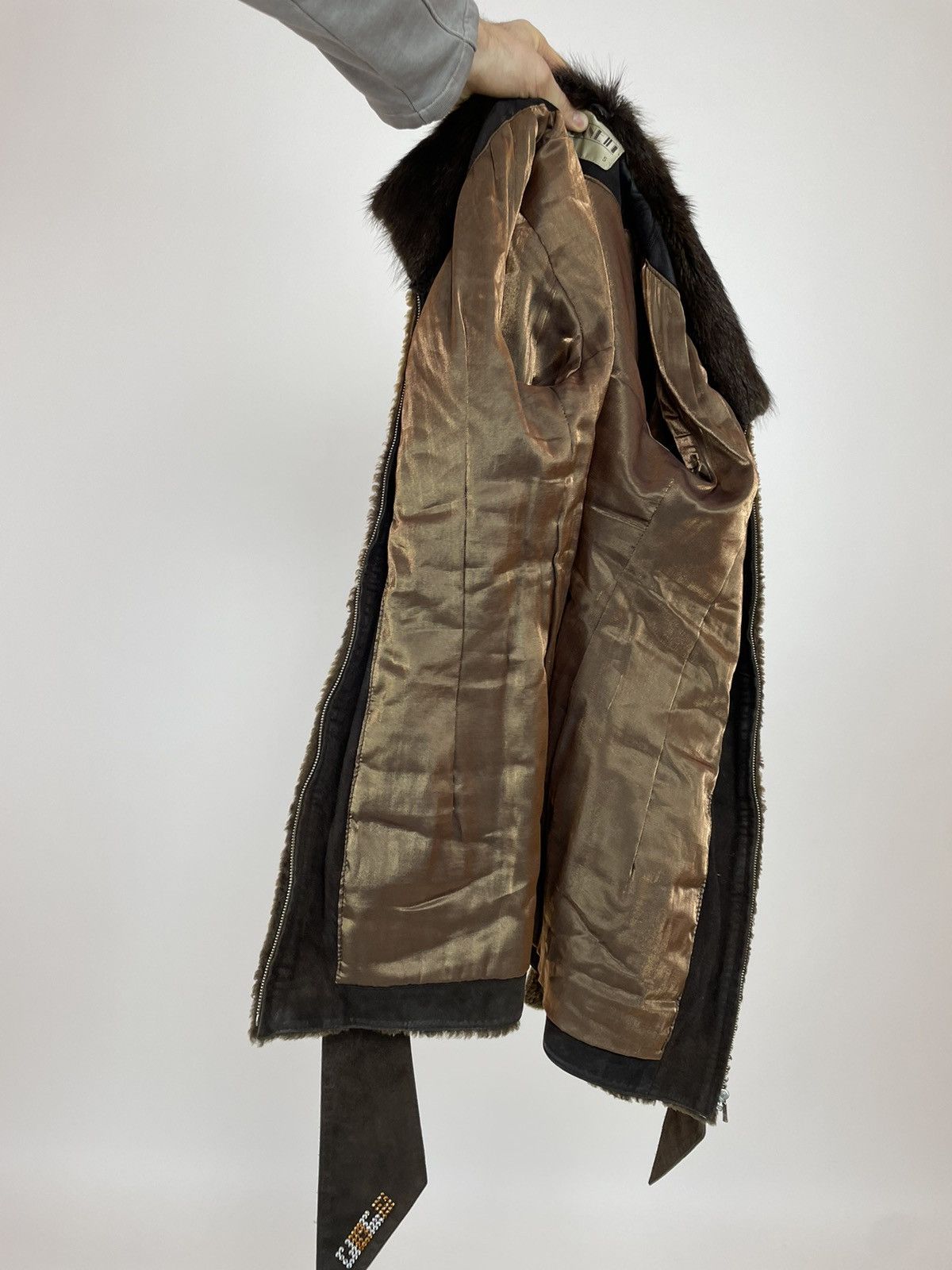 Other Women's belted Fur coat DONETI old money avant garde size S Size S / US 4 / IT 40 - 15 Thumbnail
