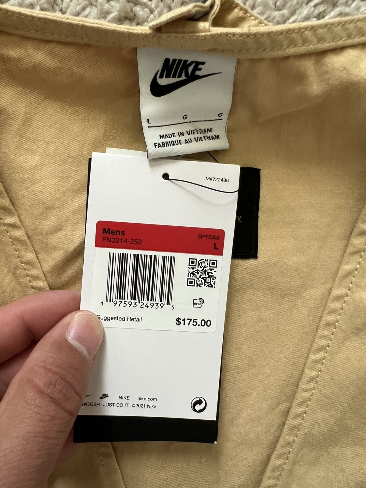 Nike Nike Life Utility Vest Full Zip Cargo Pockets Sesame Size US L / EU 52-54 / 3 - 9 Thumbnail