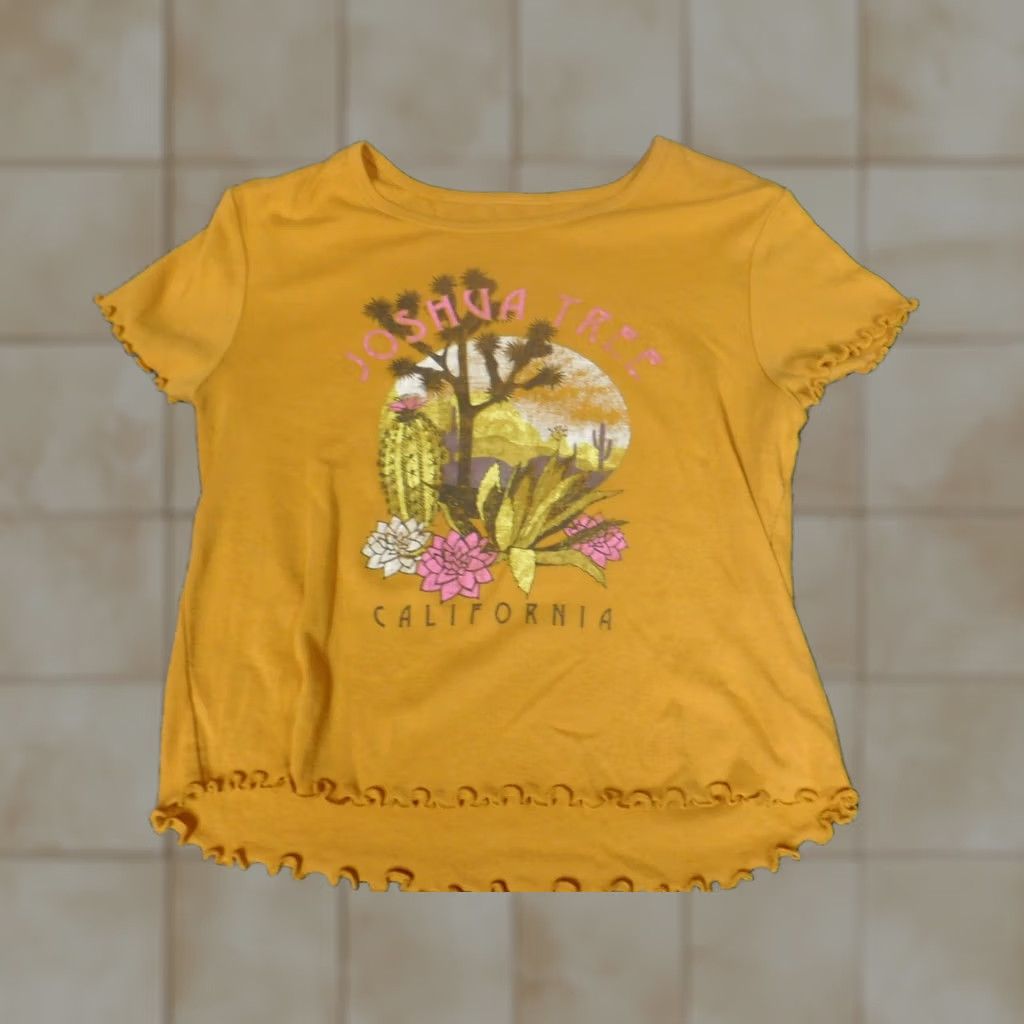 Awake NY Awake Blouse M Women Yellow Crew Neck Short Sleeve Cap Sleeve Rayon Casual California Stretch Regular Modern Basic Shirt Size M / US 6-8 / IT 42-44 - 1 Thumbnail