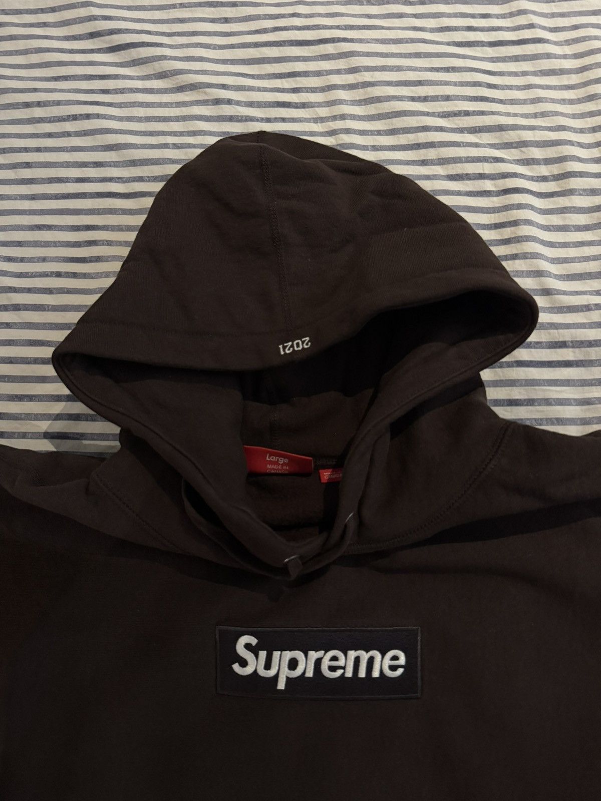 Supreme Supreme Brown Box Logo Hooded Sweatshirt Pullover Large FW21 Size US L / EU 52-54 / 3 - 8 Thumbnail