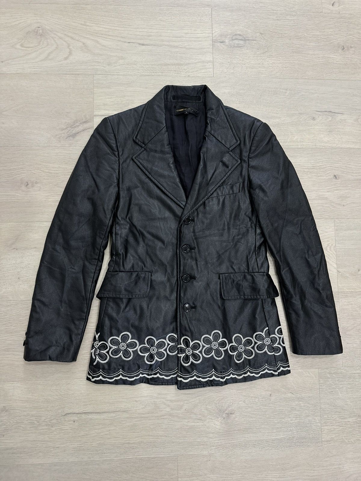 image of Comme Des Garcons Fall 2001 Runway Simili Leather Coat in Black, Women's (Size Small)