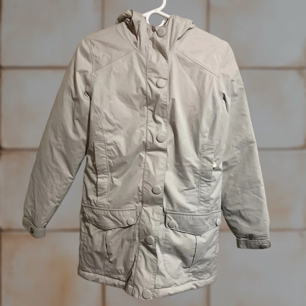 Mountain Hardwear Mountain Hard Wear Women’s Puffer Parka Jacket Long Hooded Beigy 80% Down 20% Feather Regular S Coat Size S / US 4 / IT 40 - 1 Thumbnail