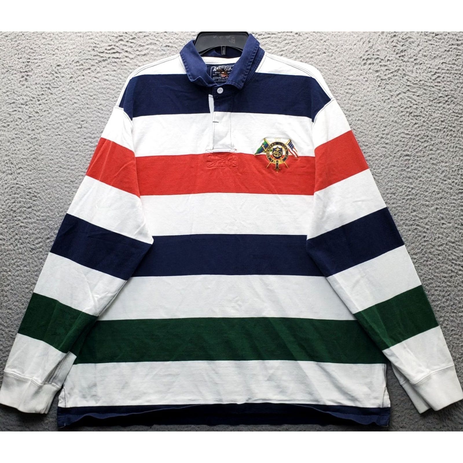 Logo 7 American Living Rugby Shirt Mens XXL Striped Embroidered Logo Collar Slit Polo Shirt Size US XXL / EU 58 / 5 - 2 Thumbnail