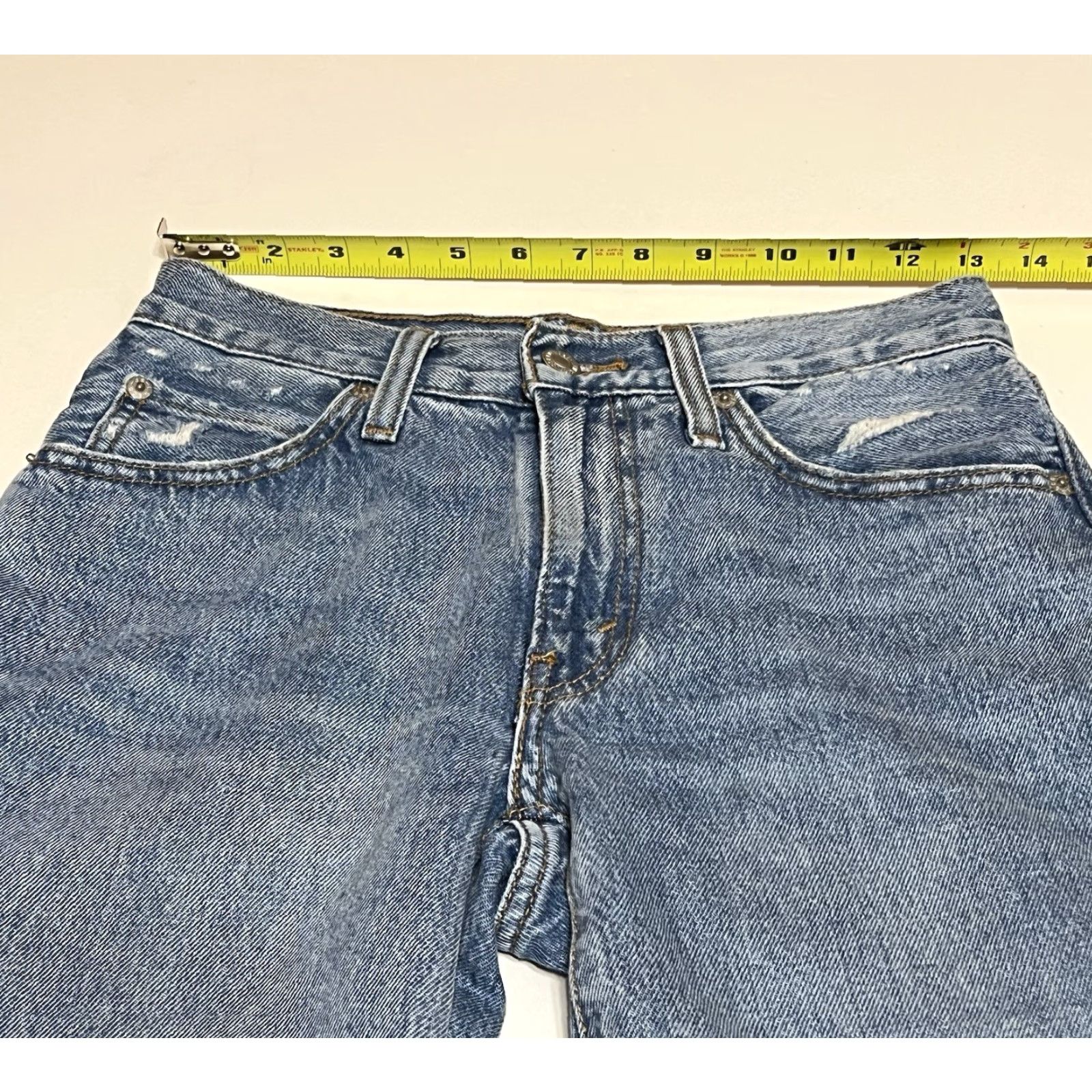 Levi's VINTAGE Levis 94 Baggy Jeans Women 26x29 24x31 Blue Denim Straight Leg Distressed Jeans Size 26" / US 2 / IT 38 - 3 Thumbnail