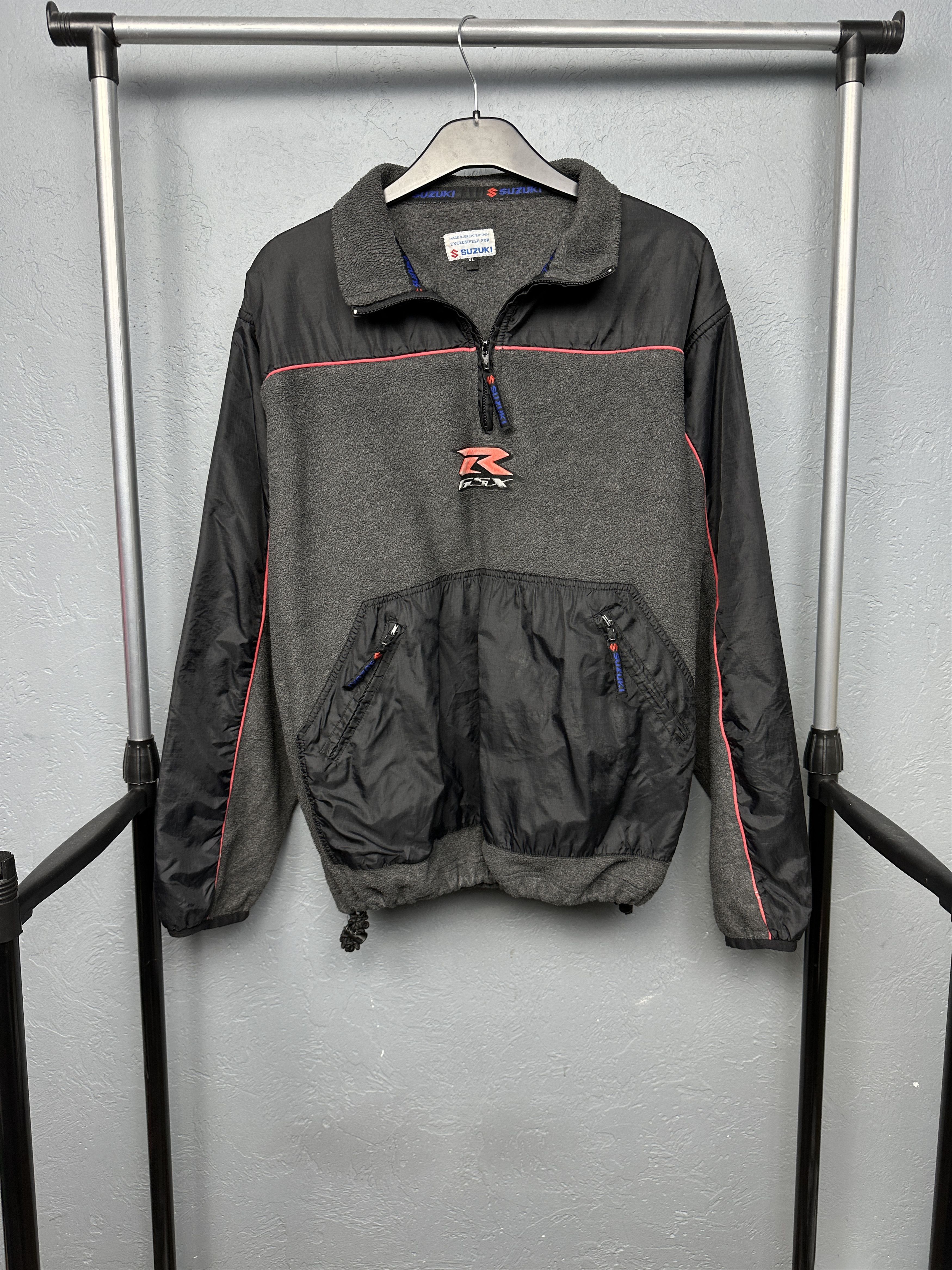 Japanese Brand Suzuki GSX R 90s Vintage Mens Fleece Jacket Size US XL / EU 56 / 4 - 1 Thumbnail