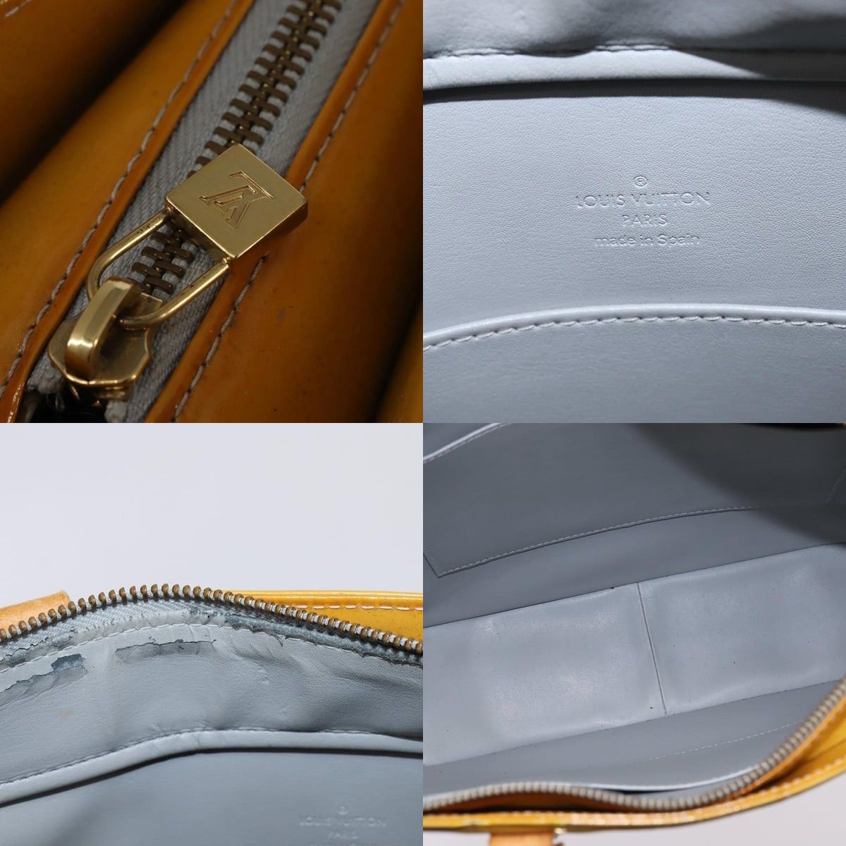 Louis Vuitton LOUIS VUITTON Monogram Vernis Columbus Tote Bag Gris M91028 Size ONE SIZE - 11 Thumbnail