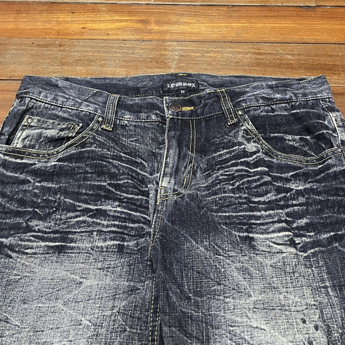 LOWBOX Very Rare Design Vintage Japanese Brand Lowbox Jeans 1990s Size US 33 - 3 Thumbnail