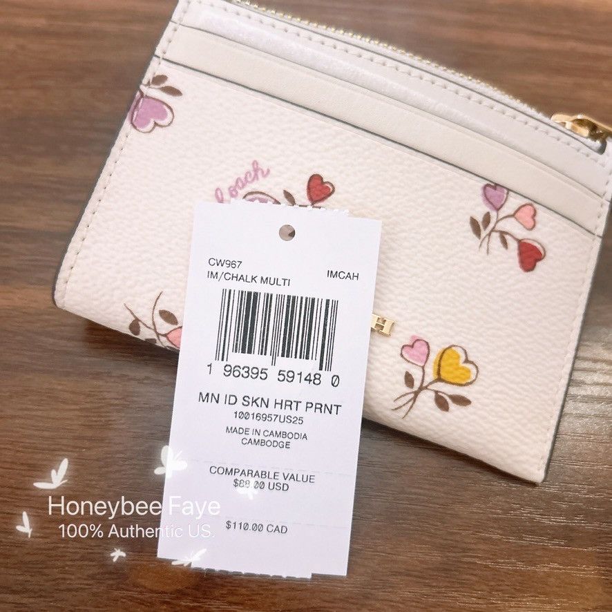 Coach Mini Skinny Id Case With Heart Print CW967 Size ONE SIZE - 5 Thumbnail