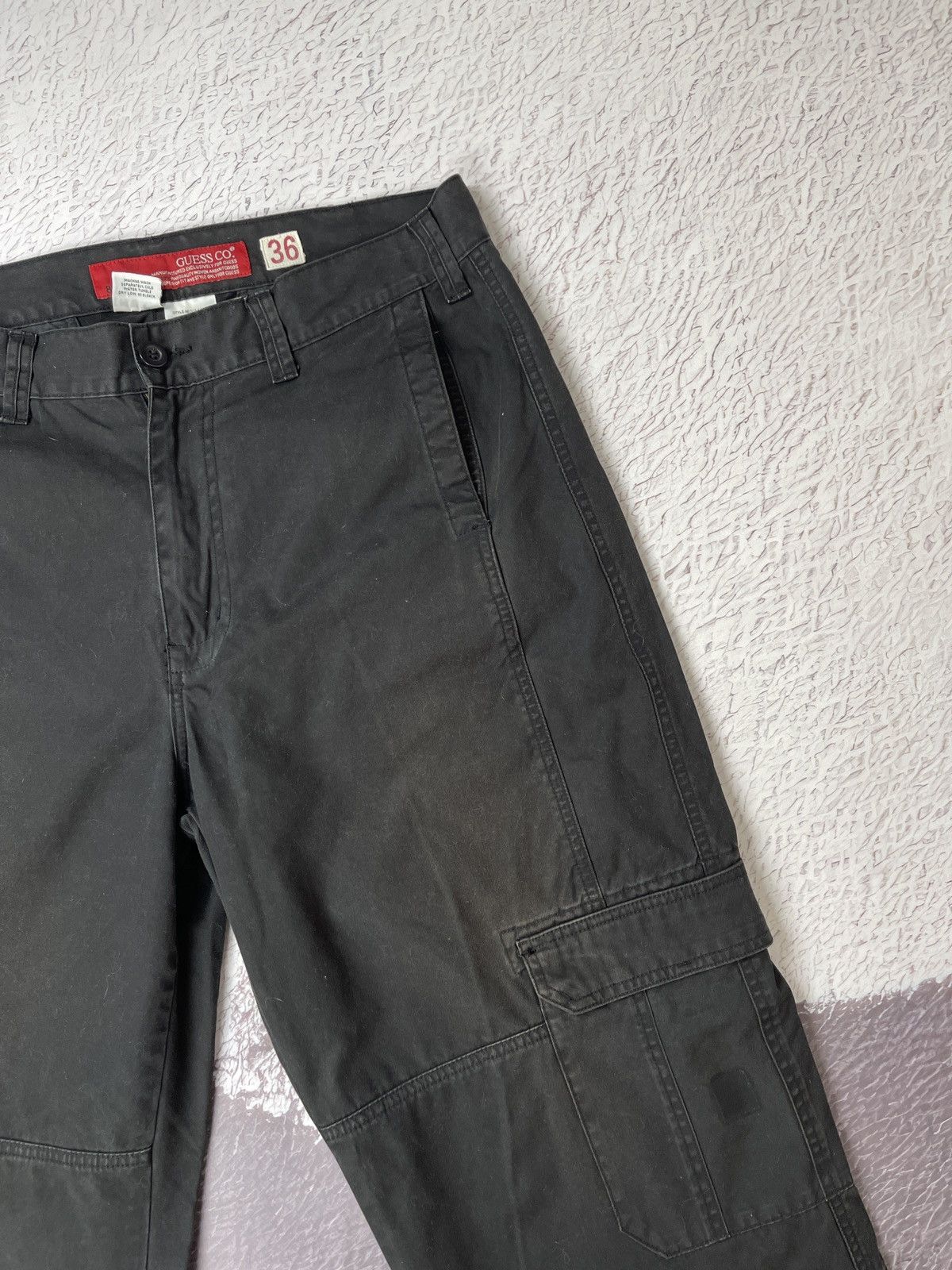 Guess × Vintage Guess USA vintage black faded utility cargo wide pants Size US 36 / EU 52 - 8 Thumbnail