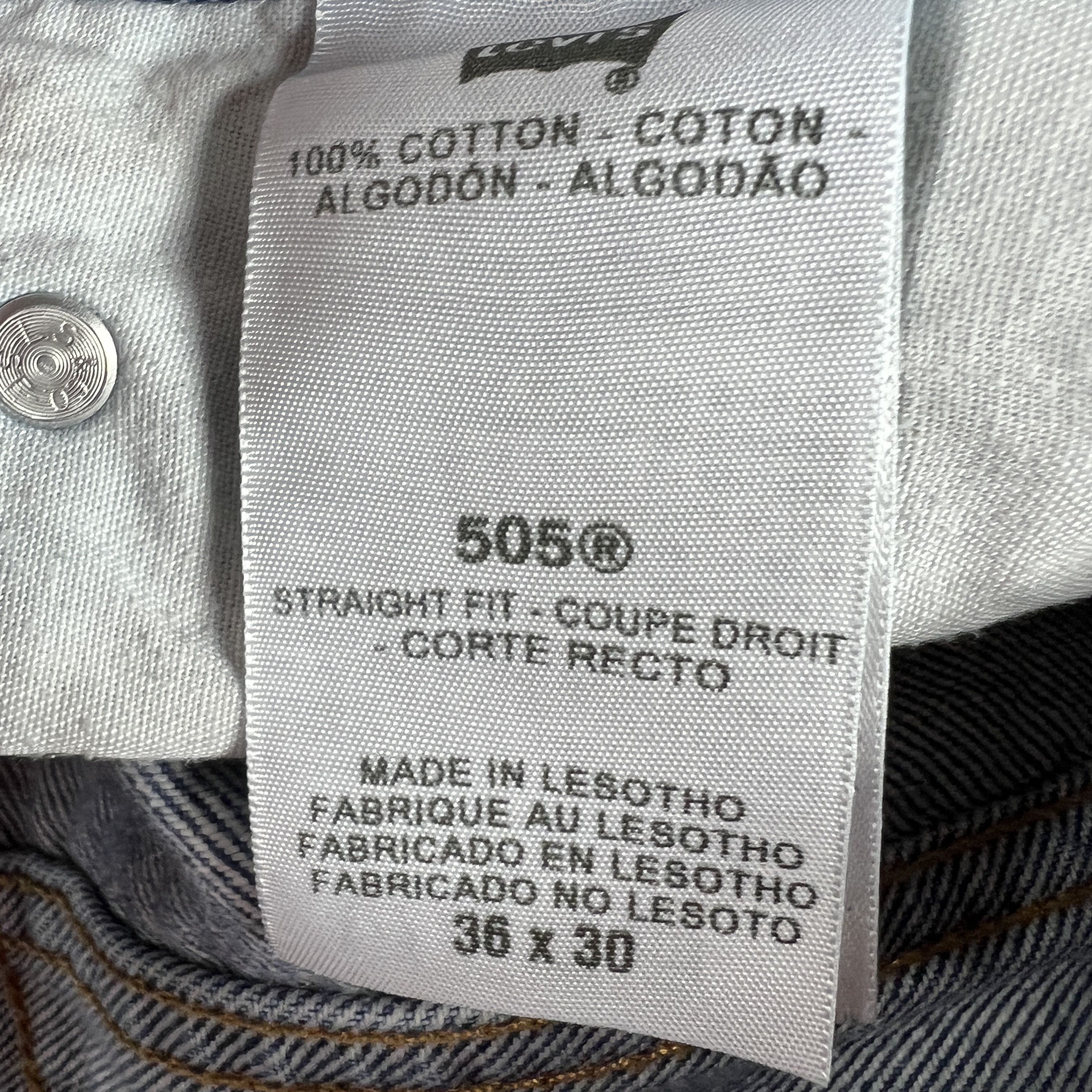 Levi's Levi's Jeans 505 Straight Blue Faded Cotton Denim Size US 37 - 11 Thumbnail