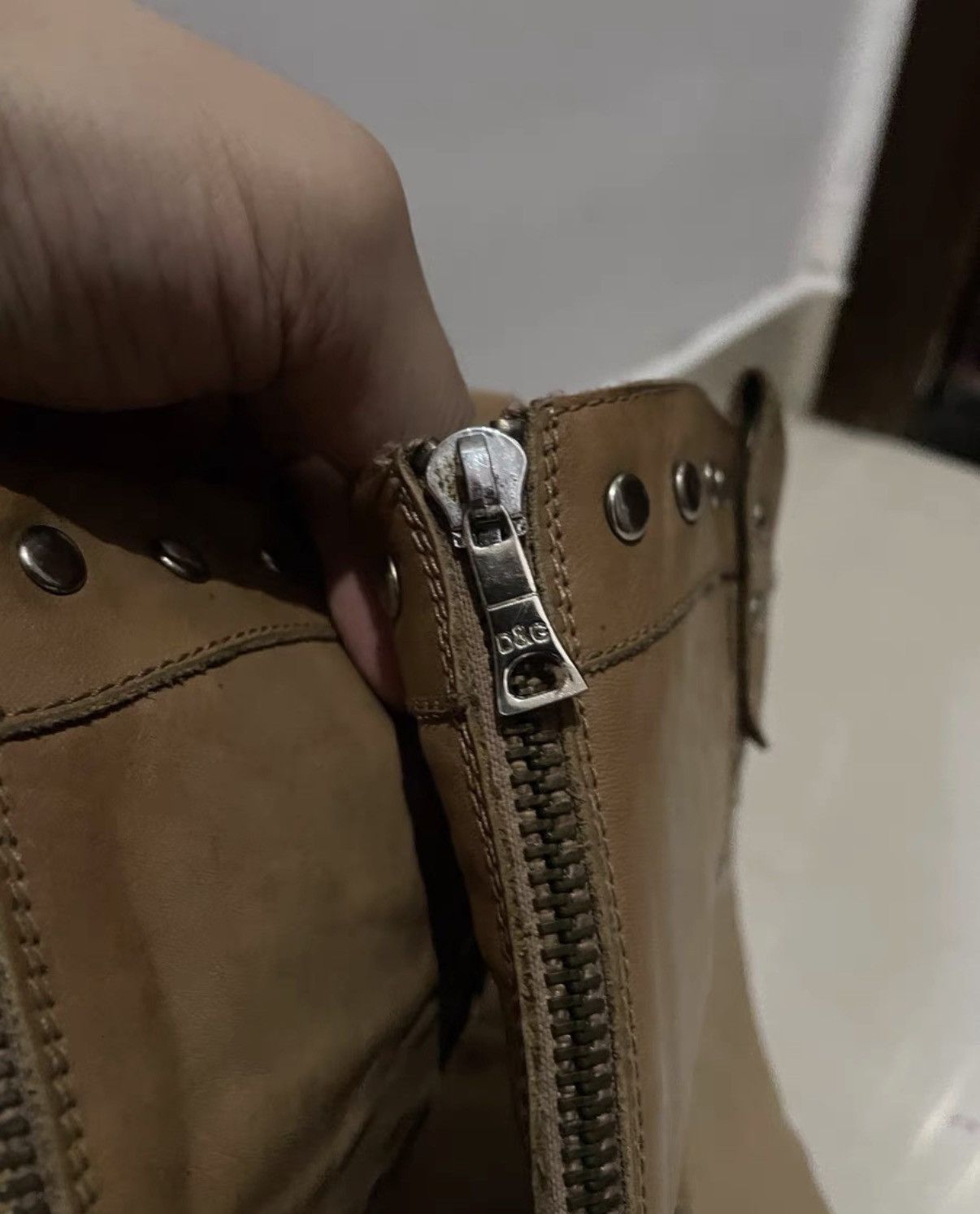 Dolce & Gabbana Dolce & Gabbana Vintage Leather Studded Back-Zip Shaft Boots Size US 10 / EU 43 - 4 Thumbnail