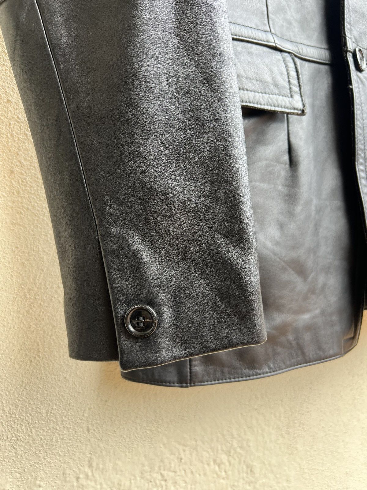 PPFM PPFM Patina Black Cowhide Leather Blazer Coat Jacket Size US M / EU 48-50 / 2 - 11 Thumbnail