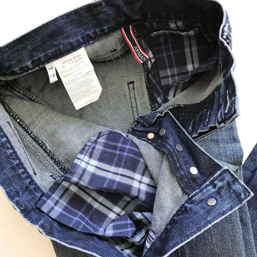 Giorgio Armani Armani Jeans J024L Dark Wash Medium Rise Straight Leg Women' Size 29" - 6 Thumbnail