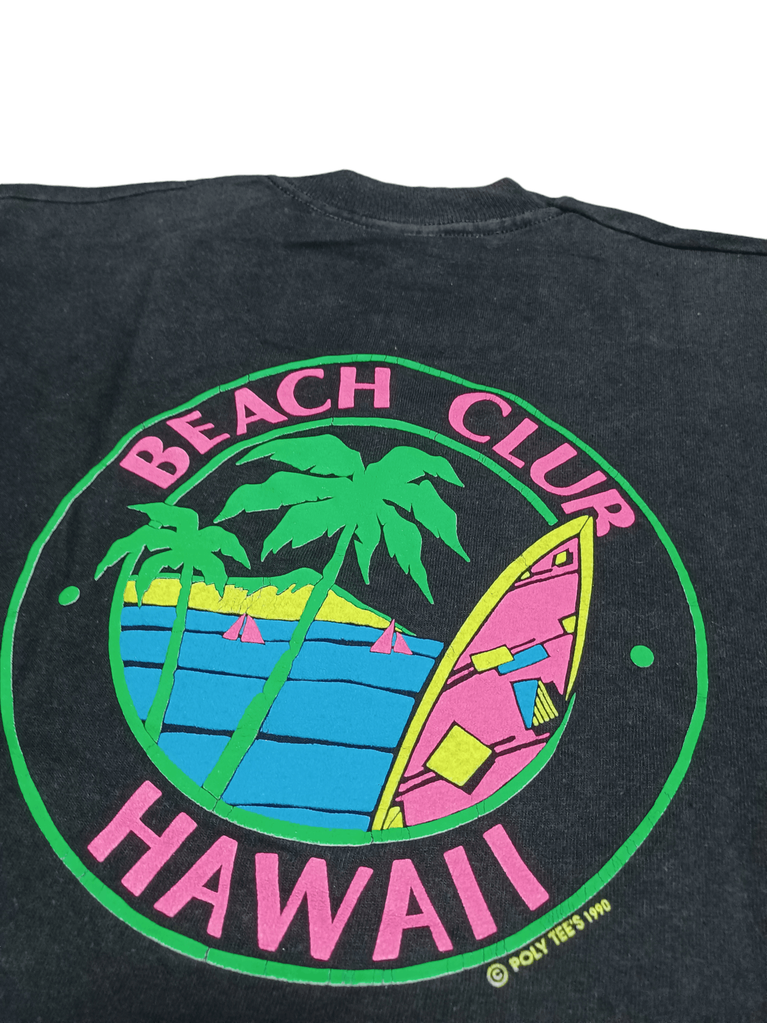 Fruit Of The Loom 1990! VINTAGE MADE IN USA FOTL HAWAII BEACH CLUB TEE Size US L / EU 52-54 / 3 - 3 Thumbnail
