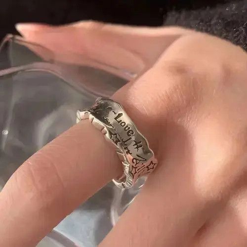 Jewelry × Vintage retro old love star ring adjustable Size ONE SIZE - 1 Thumbnail