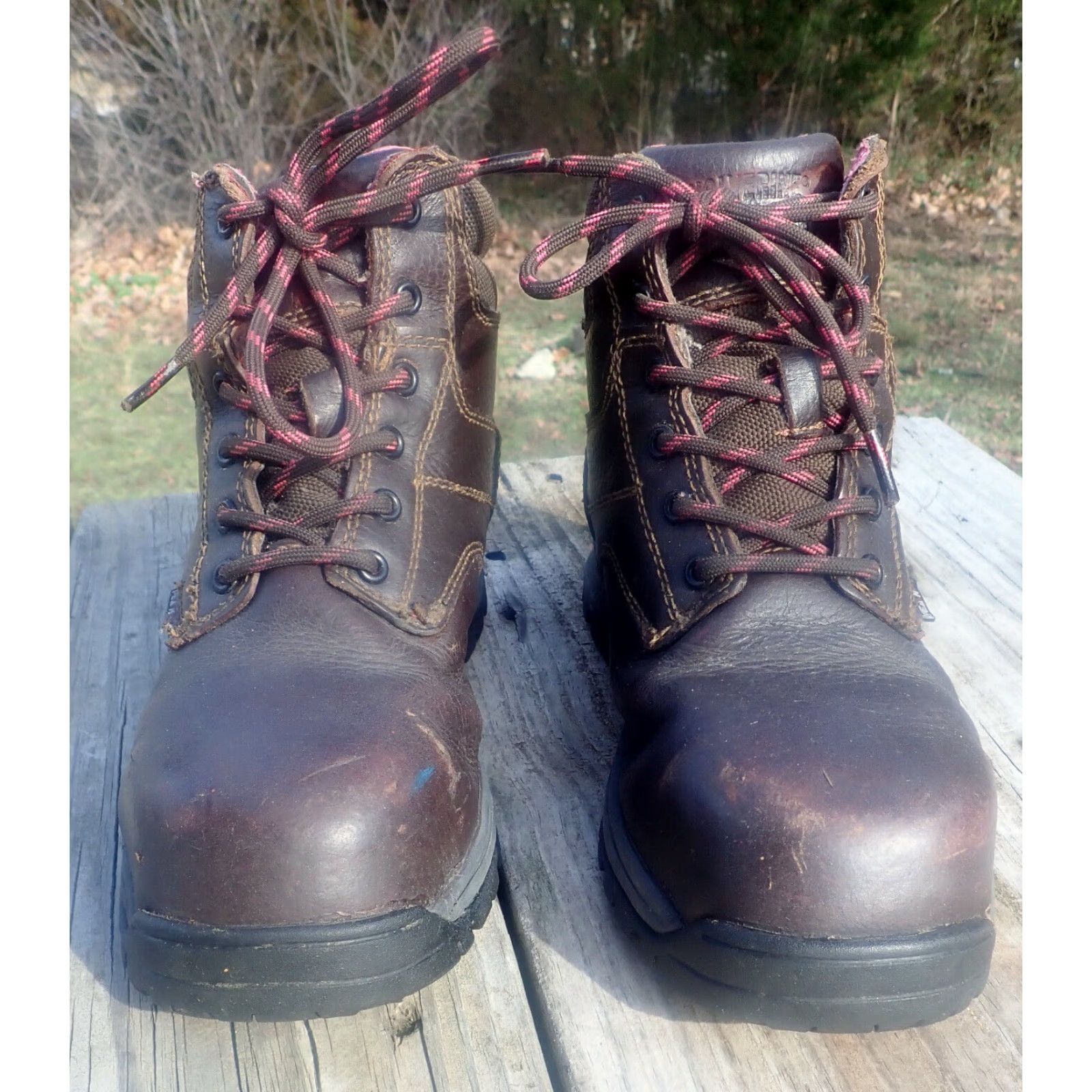Vintage Wolverine Women's Work Boots Brown Leather Waterproof Composite Toe Size 6M Size US 7 / IT 37 - 2 Thumbnail