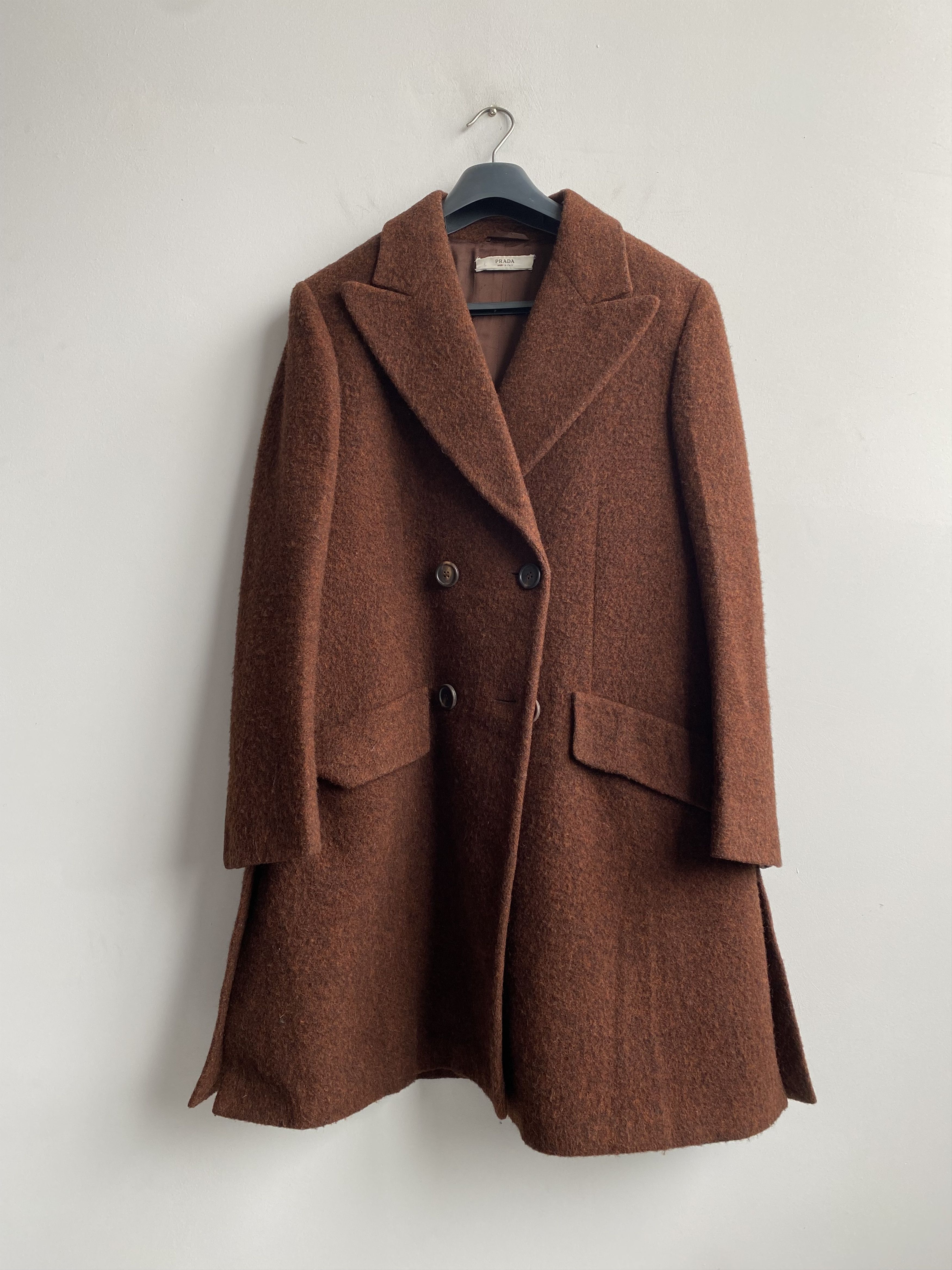 Prada PRADA Women’s Lana Wool Oversized Coat Size 42 Size M / US 6-8 / IT 42-44 - 4 Thumbnail