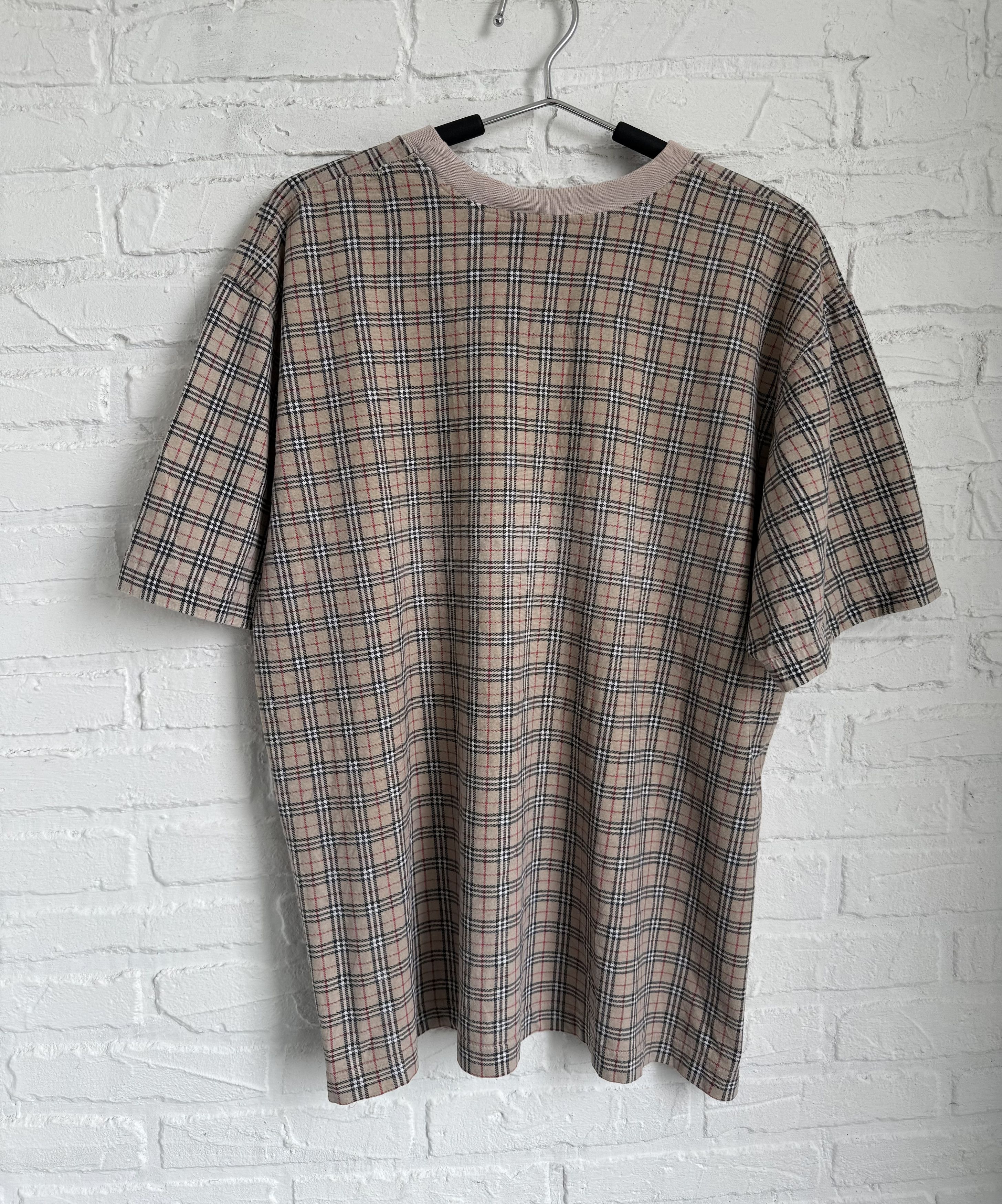Burberry × Vintage Vintage 90s Burberry nova check monogram t-shirt Size US M / EU 48-50 / 2 - 6 Thumbnail