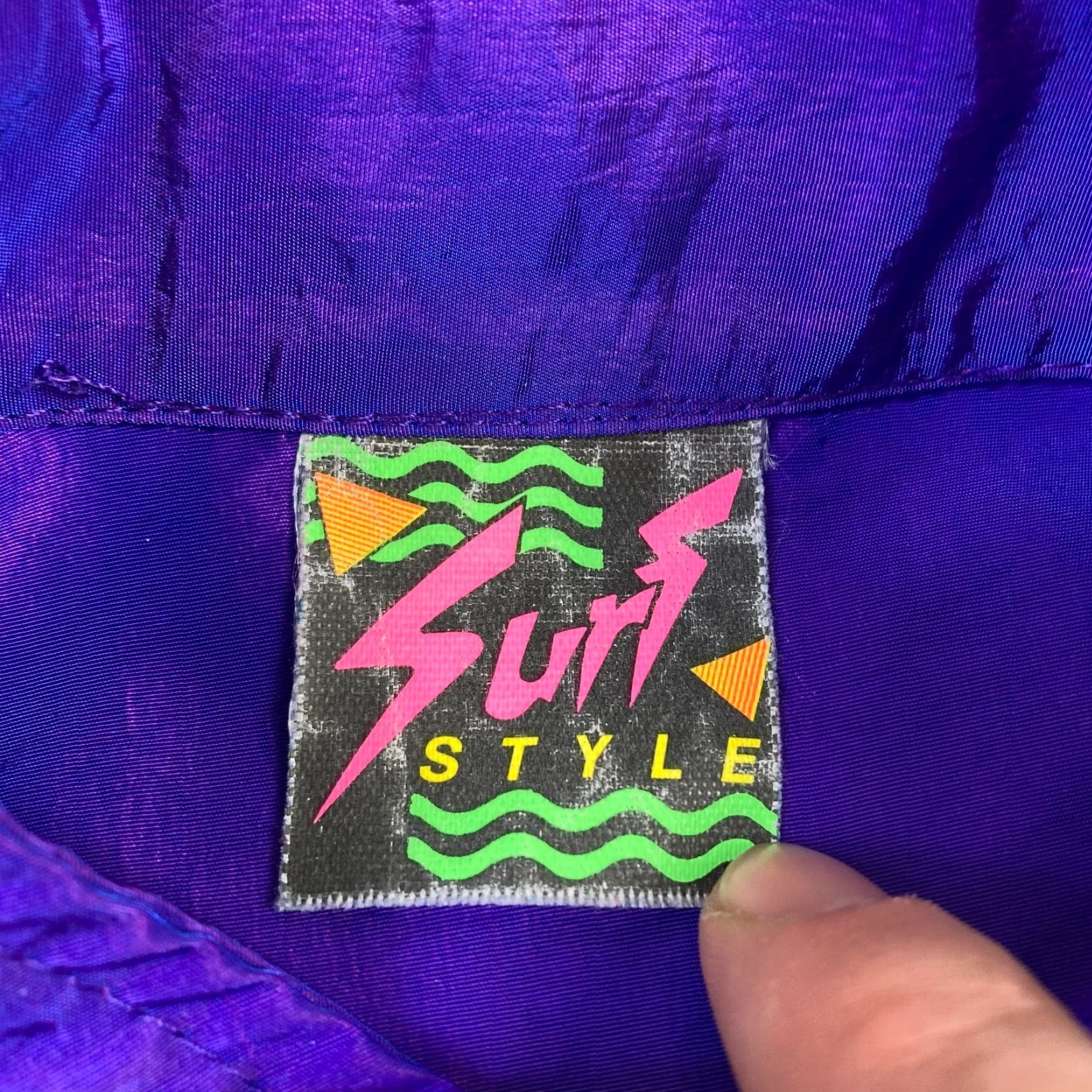 Vintage Vintage Surf Style Windbreaker Jacket One Size Purple Blue Nylon Quarter Zip Y2K Size US M / EU 48-50 / 2 - 5 Thumbnail