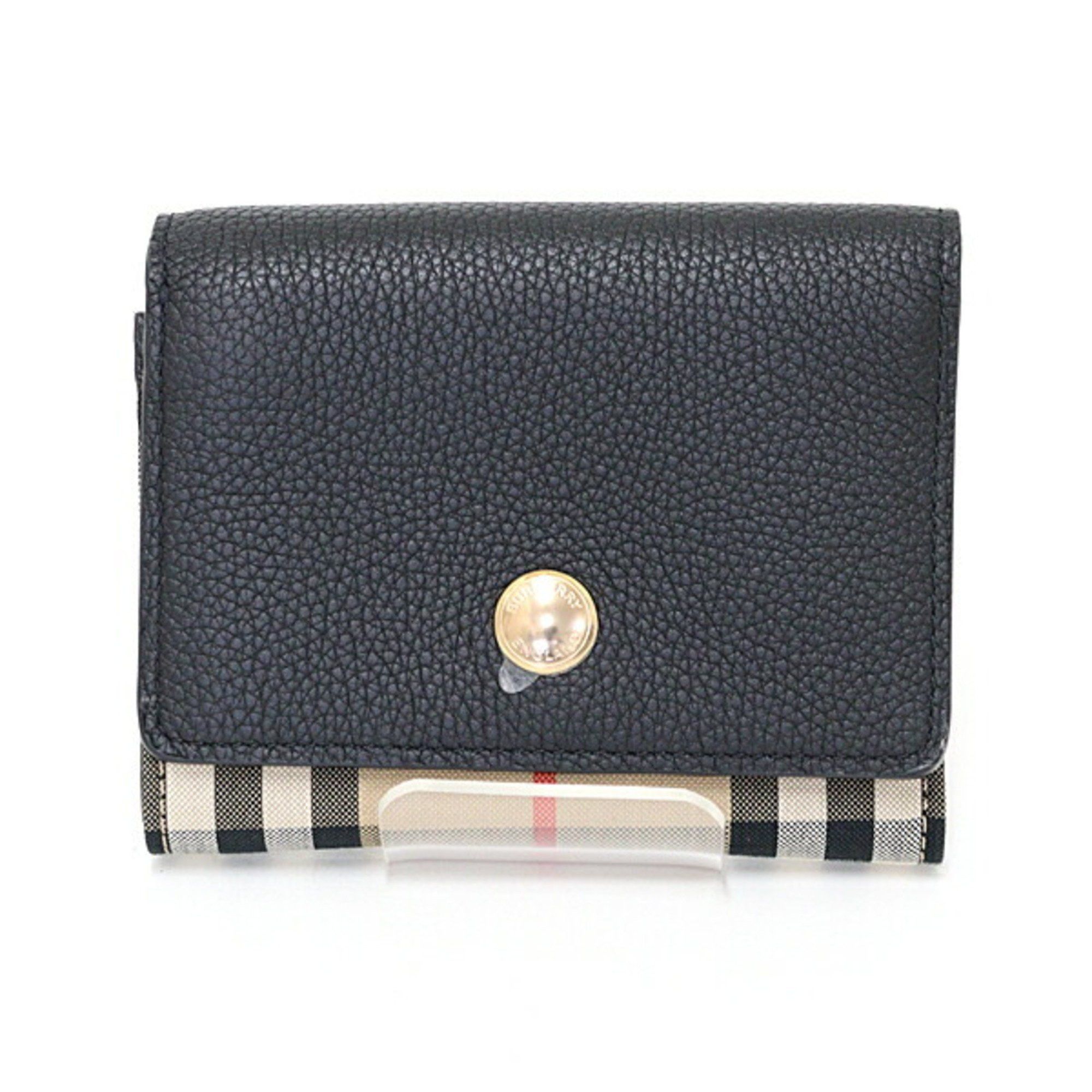 Burberry Burberry tri-fold wallet check black beige leather Size ONE SIZE - 1 Thumbnail