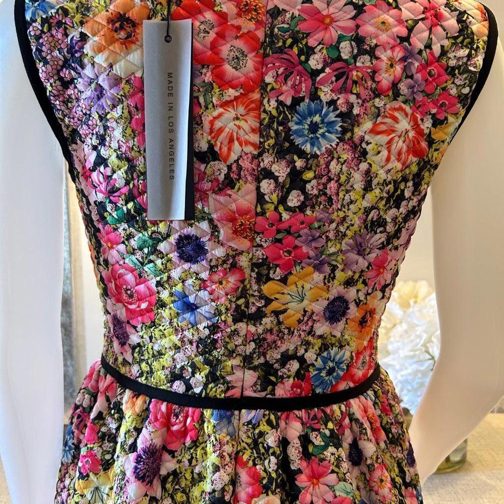 Designer Black Halo Marina Sleveless Floral Dress Size M / US 6-8 / IT 42-44 - 8 Thumbnail