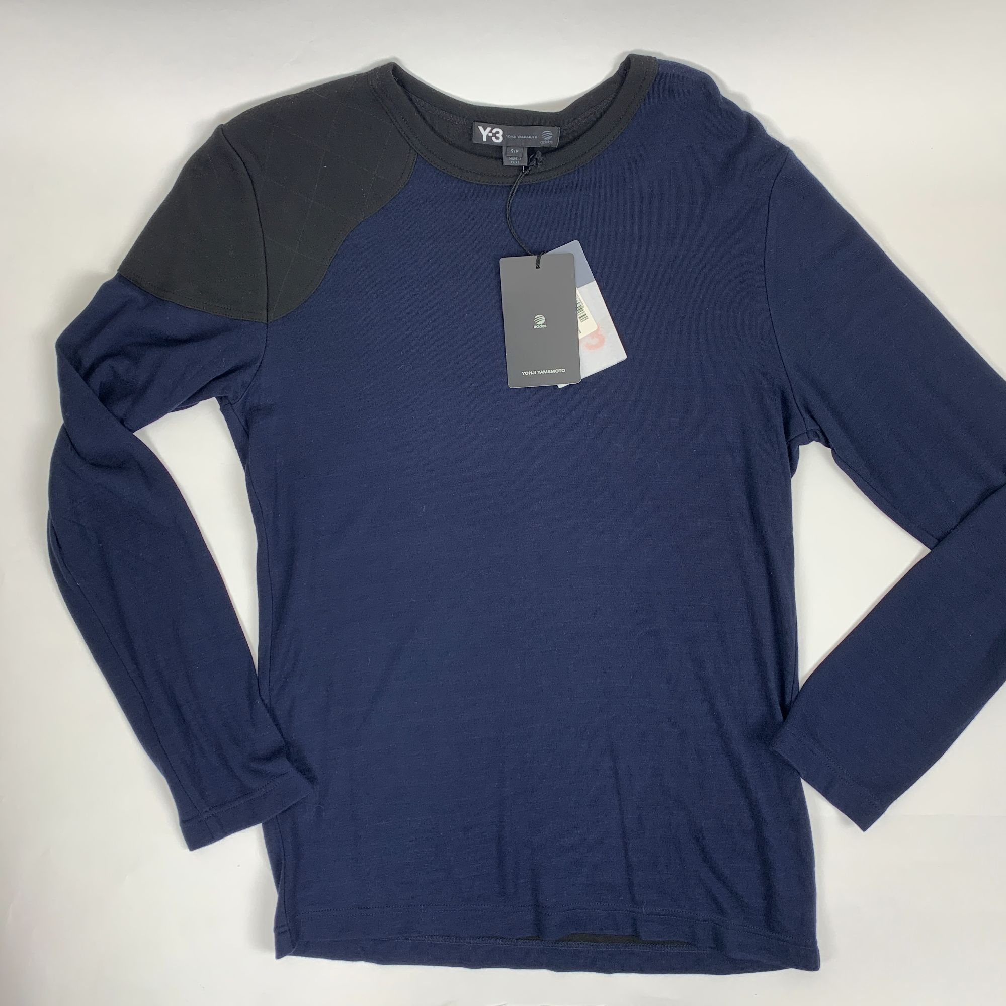 Adidas × Y-3 Y-3 Yohji Yamamoto Mens Navy & Black Crewneck Shirt Shoulder Size US S / EU 44-46 / 1 - 13 Thumbnail