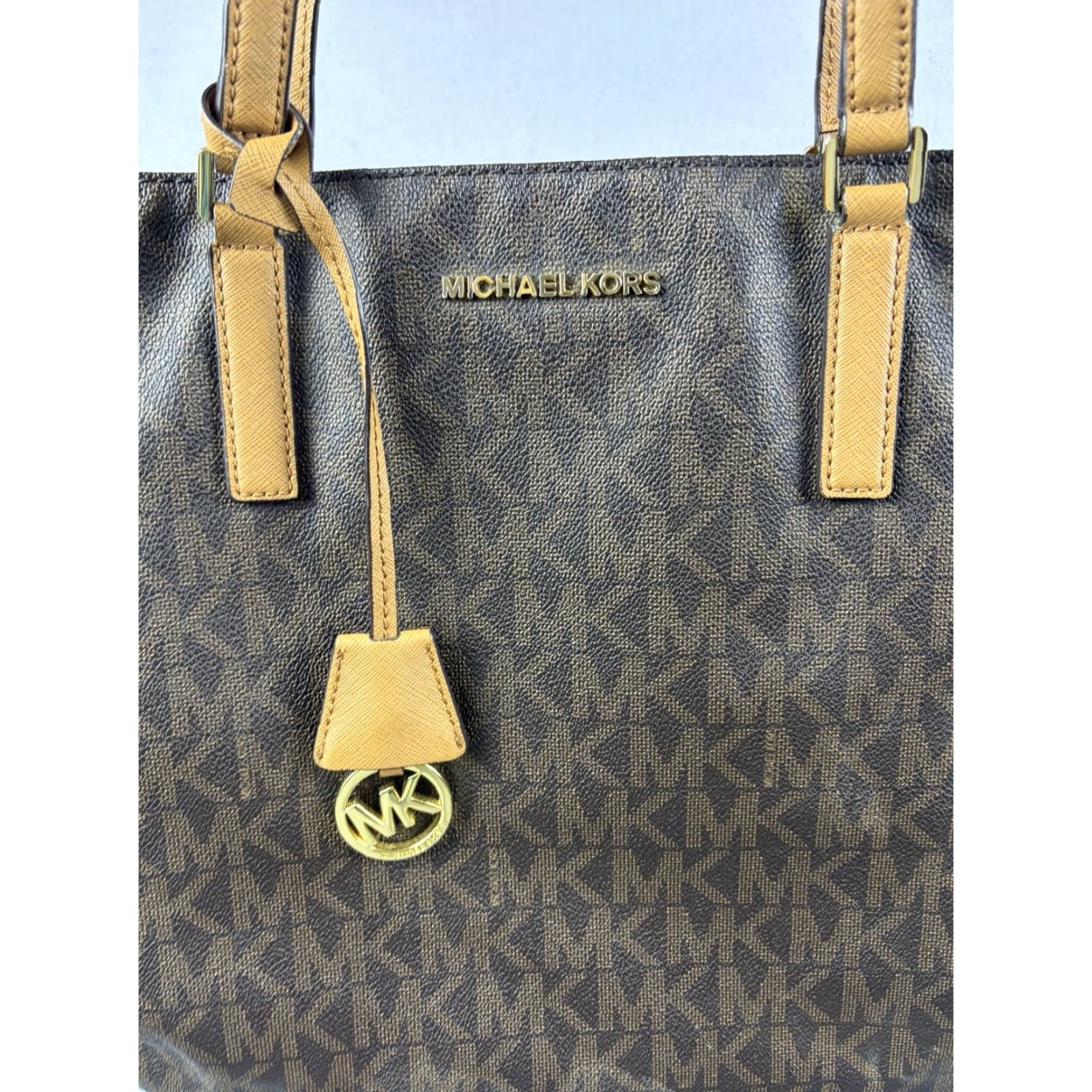 Michael Kors Michael Kors Tote Bag Brown Monogram Coated Canvas Logo Signature Large Size L / US 10 / IT 46 - 2 Thumbnail