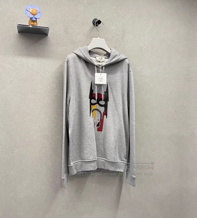 Hermes Hermes Horse head pattern print, light gray hoodie Size M / US 6-8 / IT 42-44 - 3 Thumbnail