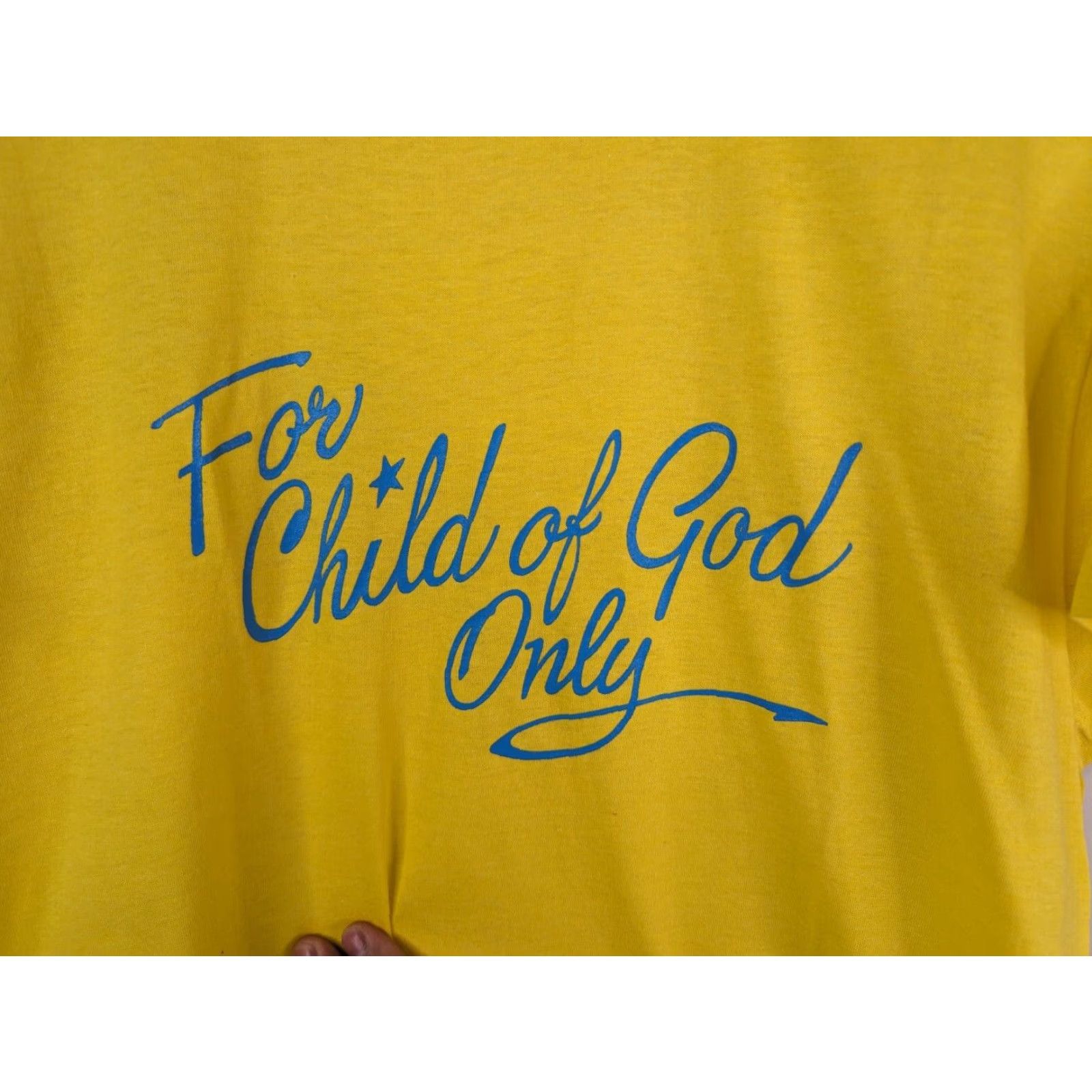 Vintage VINTAGE Screen Stars Shirt Child of God Only 80s/90s Biker Grunge Music Sports Yellow XL Mens Size US XL / EU 56 / 4 - 2 Thumbnail