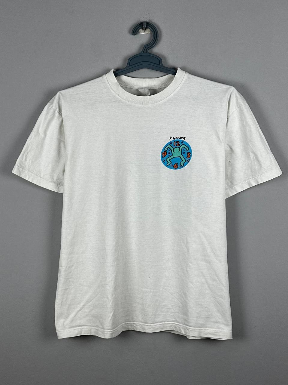 Keith Haring Vintage 1994 Keith Haring “Running Out Of Time“ T Shirt Size US M / EU 48-50 / 2 - 2 Thumbnail