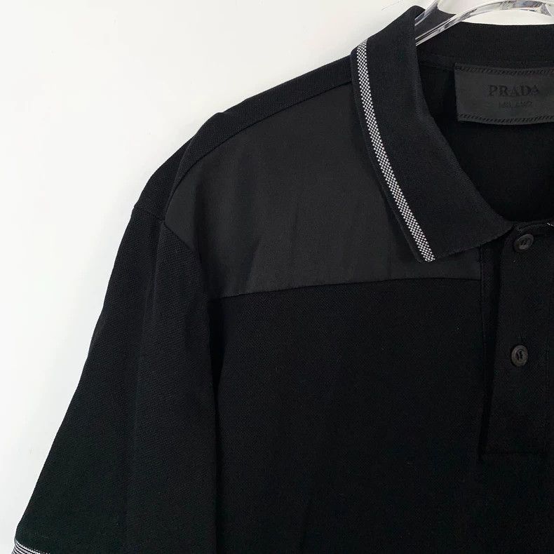 Prada Prada Black cotton striped pullover short-sleeved Polo shir Size US L / EU 52-54 / 3 - 3 Thumbnail
