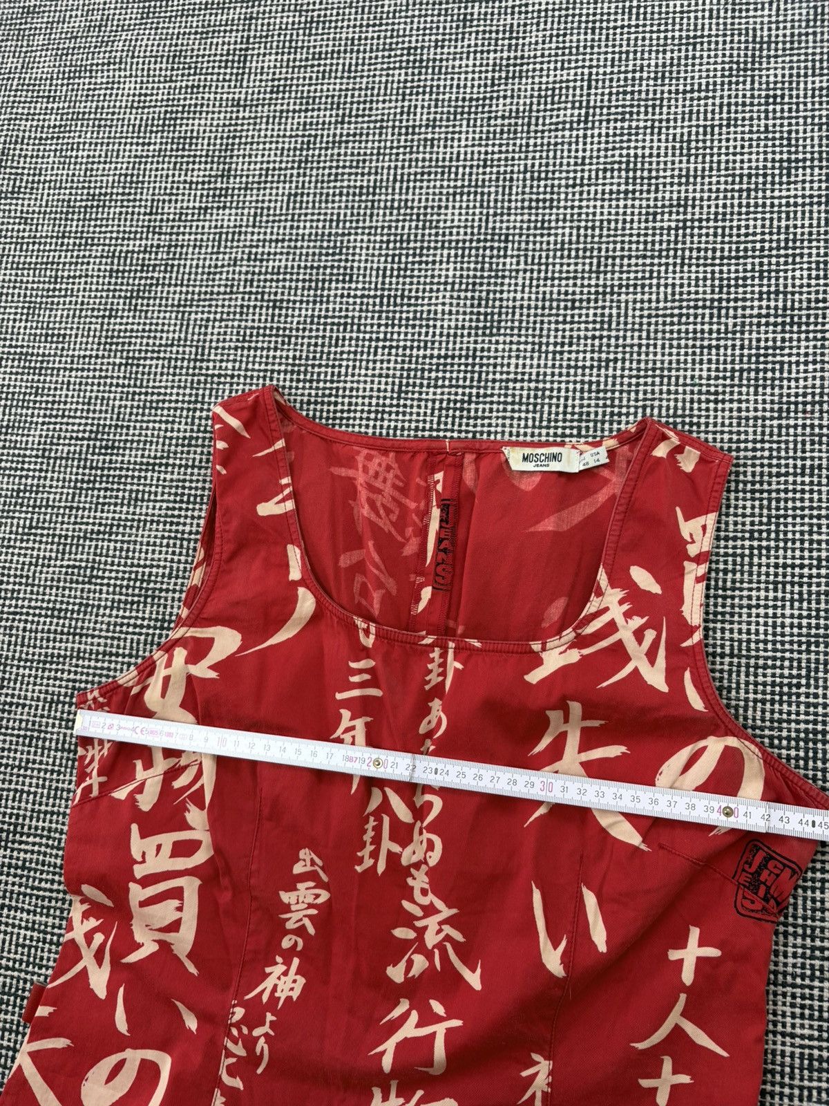 Moschino rare archive 90s moschino chinese script aop midi dress Size M / US 6-8 / IT 42-44 - 8 Thumbnail